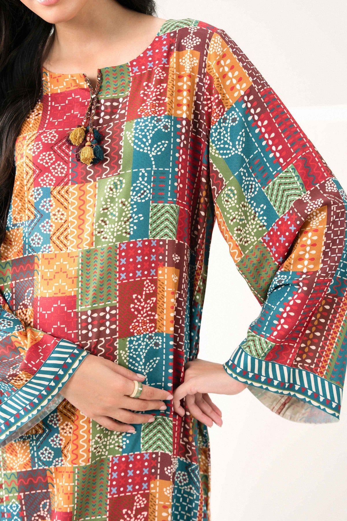 Printed Jalabiya - ST1S-JALA26WV2-13 for Women - Pret Collection | Nishat UAE | Shop Online