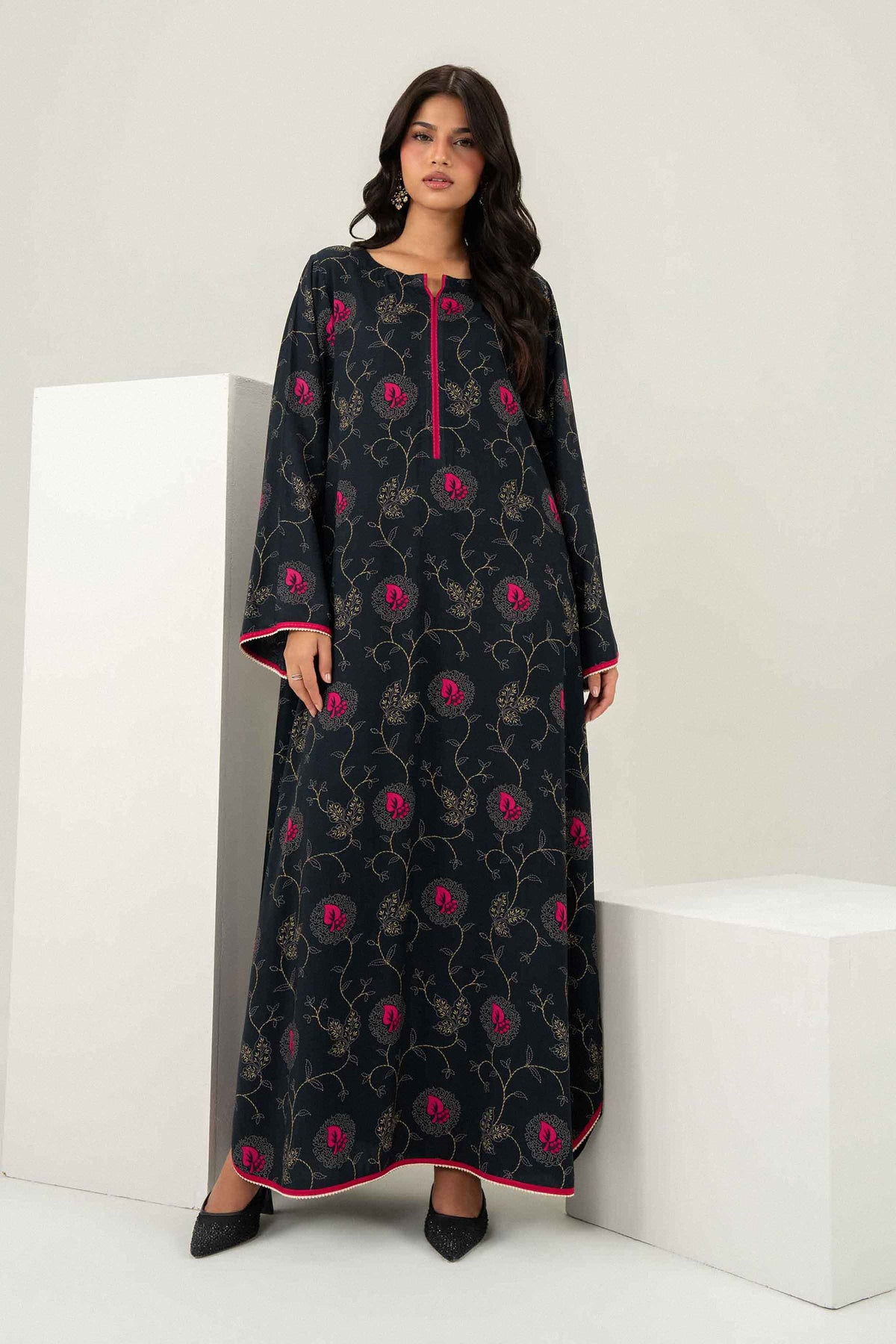 Printed Jalabiya - ST1S-JALA26WV2-3 for Women - Pret Collection | Nishat UAE | Shop Online