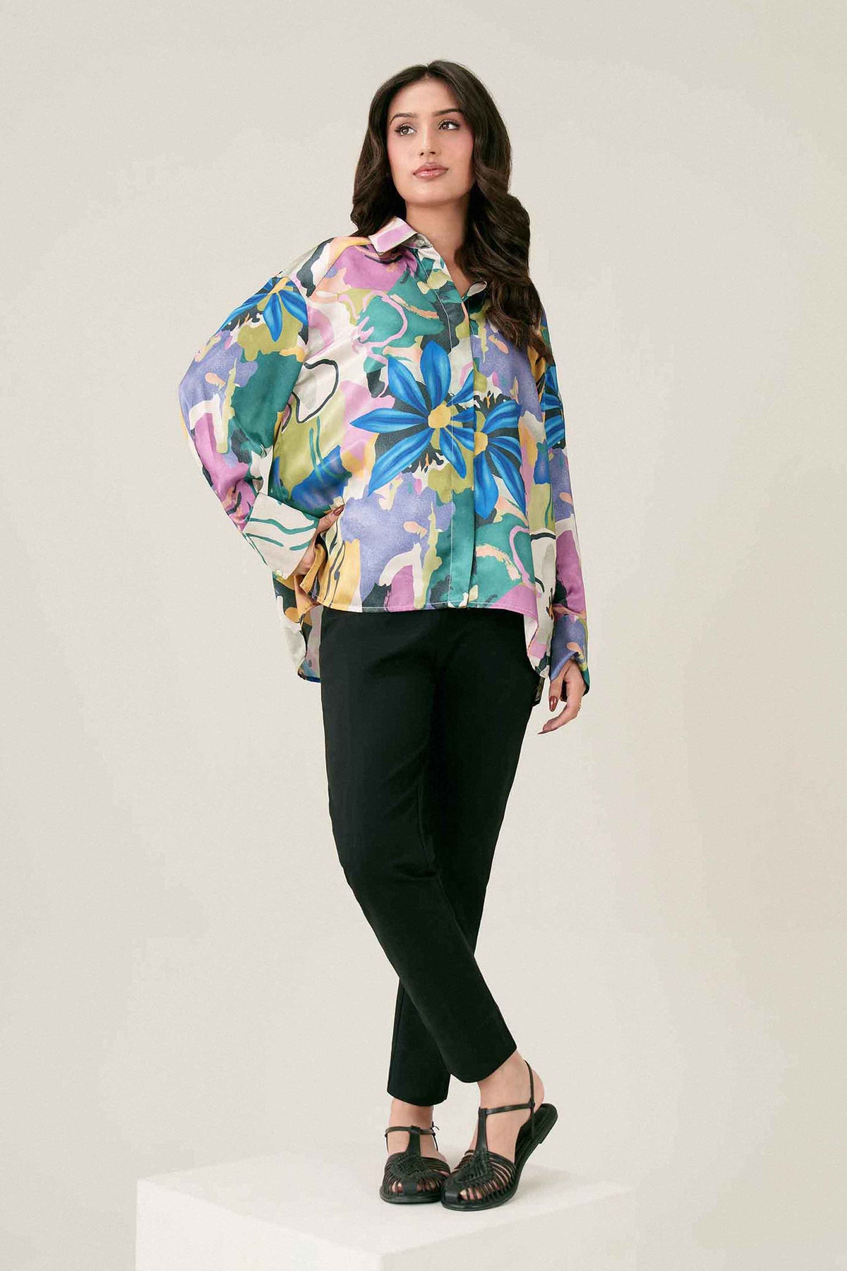 Multi Printed Shirt in Silk ready-to-wear