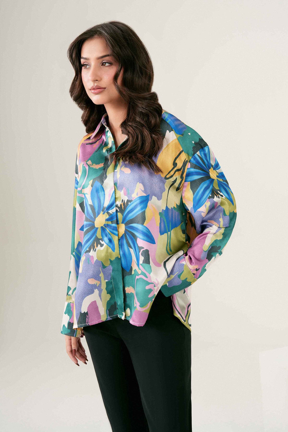 Multi Printed Shirt in Silk ready-to-wear