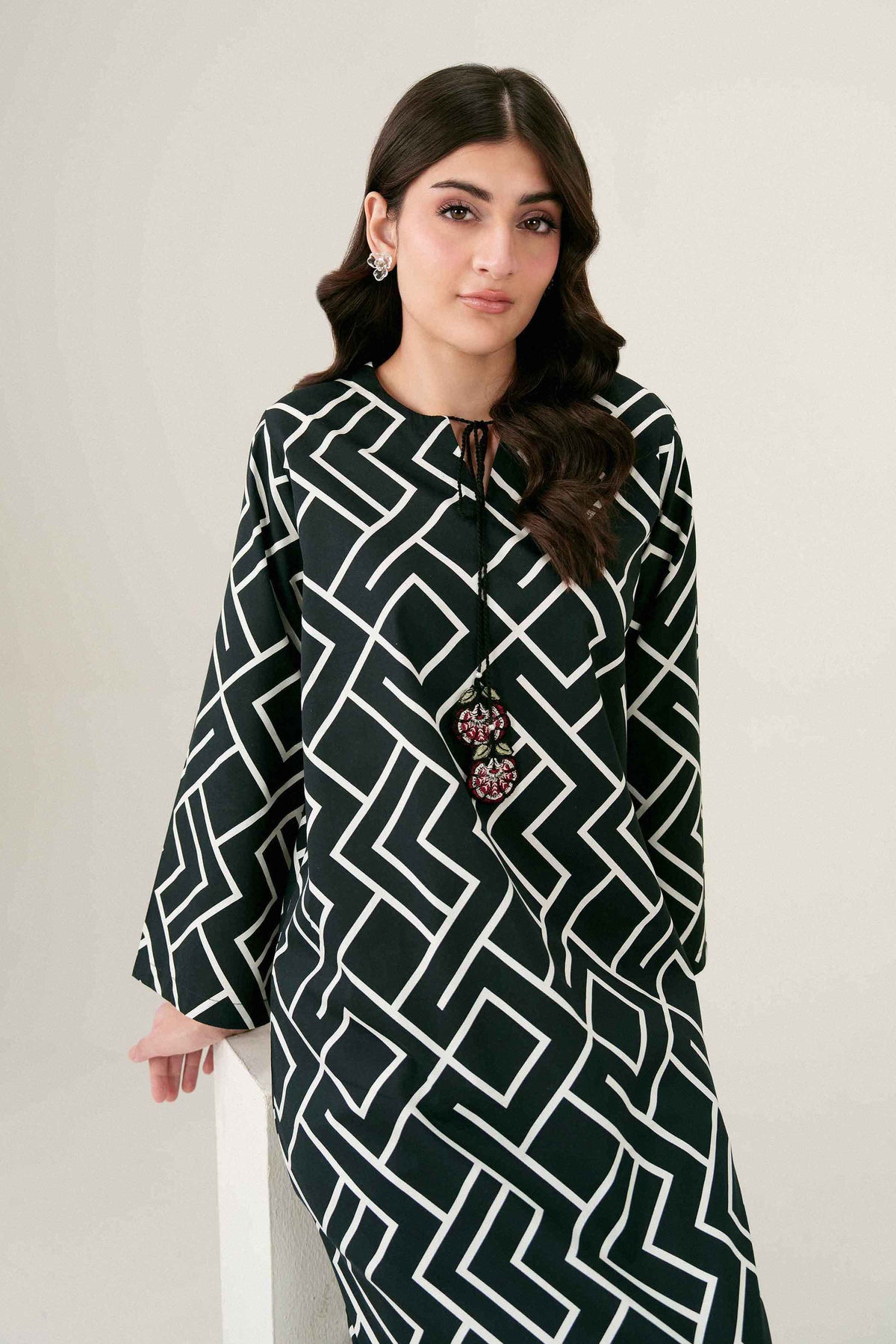 Printed Shirt - ST1SE-PRET26WV1-2 for Women - Pret Collection | Nishat UAE | Shop Online