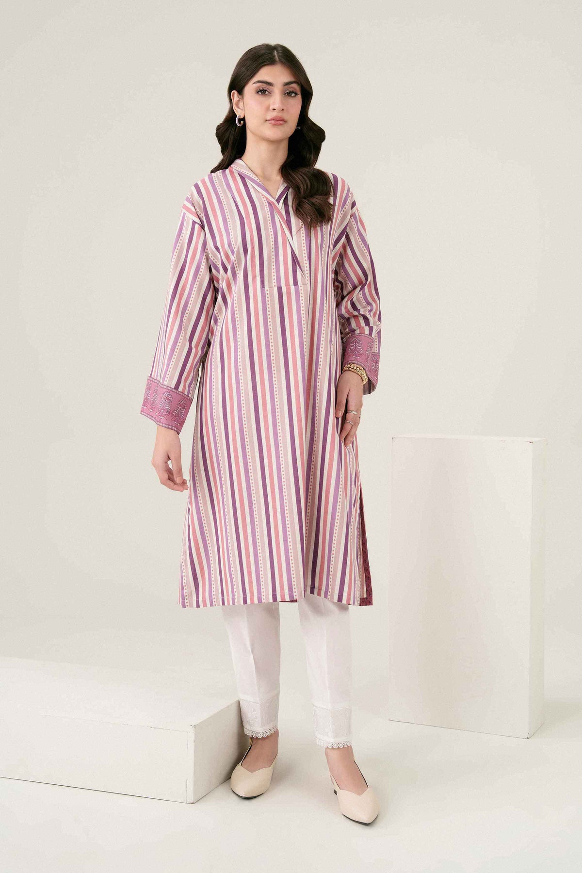Printed Shirt - ST1SE-PRET26WV1-7 for Women - Pret Collection | Nishat UAE | Shop Online