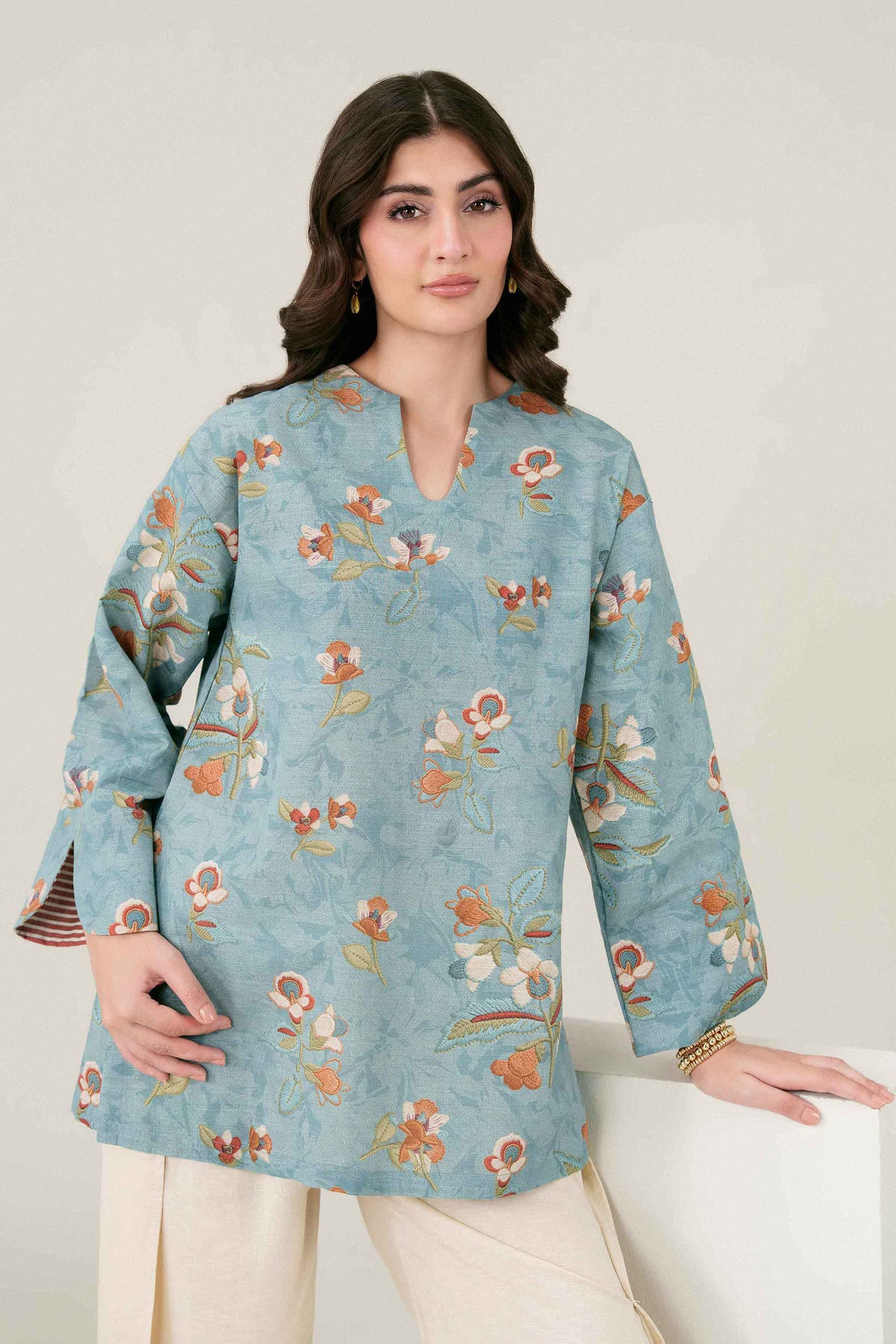 Printed Shirt - ST1SE-PRET26WV3-6 for Women - Pret Collection | Nishat UAE | Shop Online
