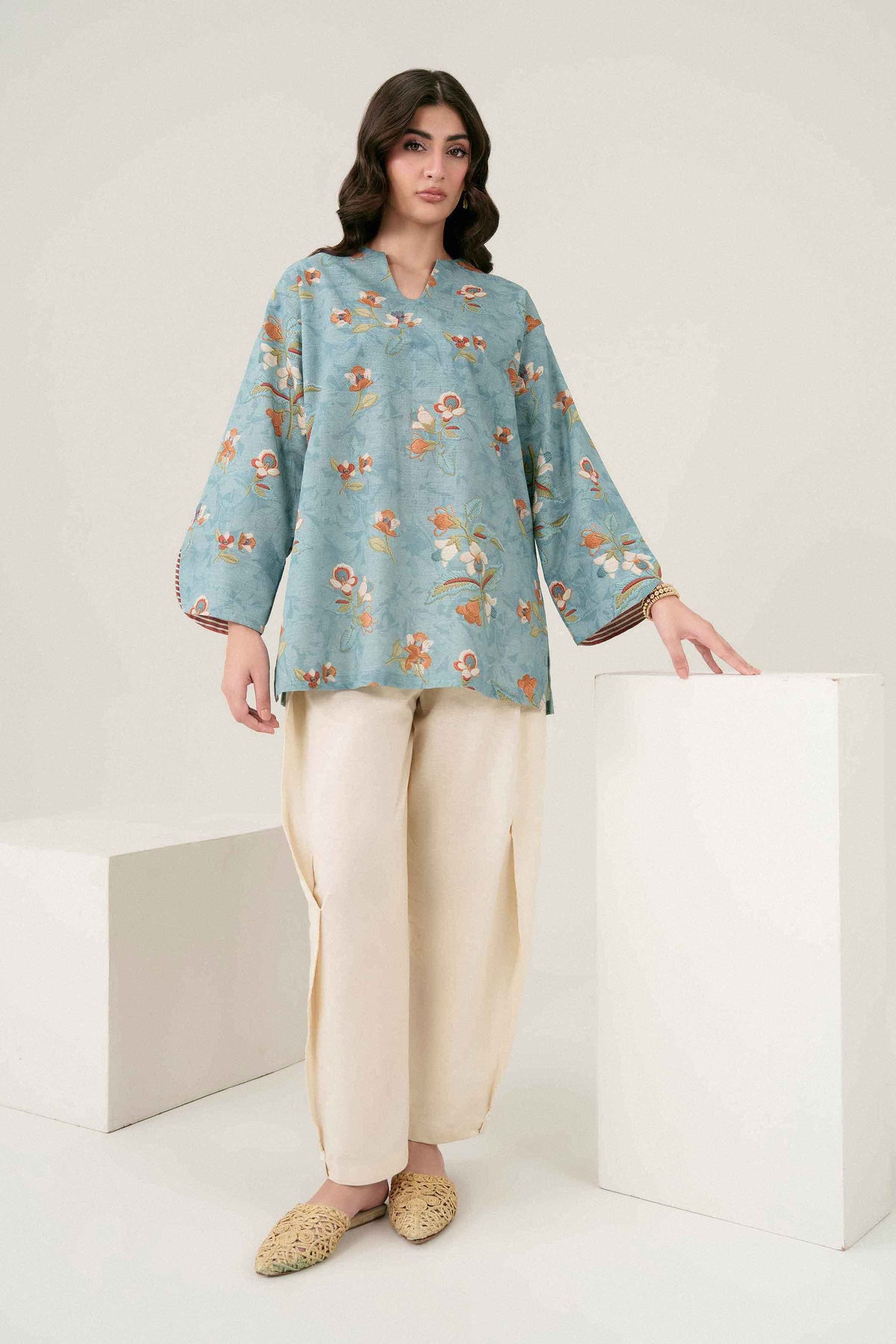 Printed Shirt - ST1SE-PRET26WV3-6 for Women - Pret Collection | Nishat UAE | Shop Online
