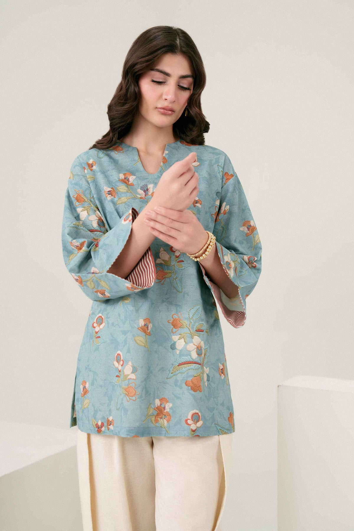Printed Shirt - ST1SE-PRET26WV3-6 for Women - Pret Collection | Nishat UAE | Shop Online