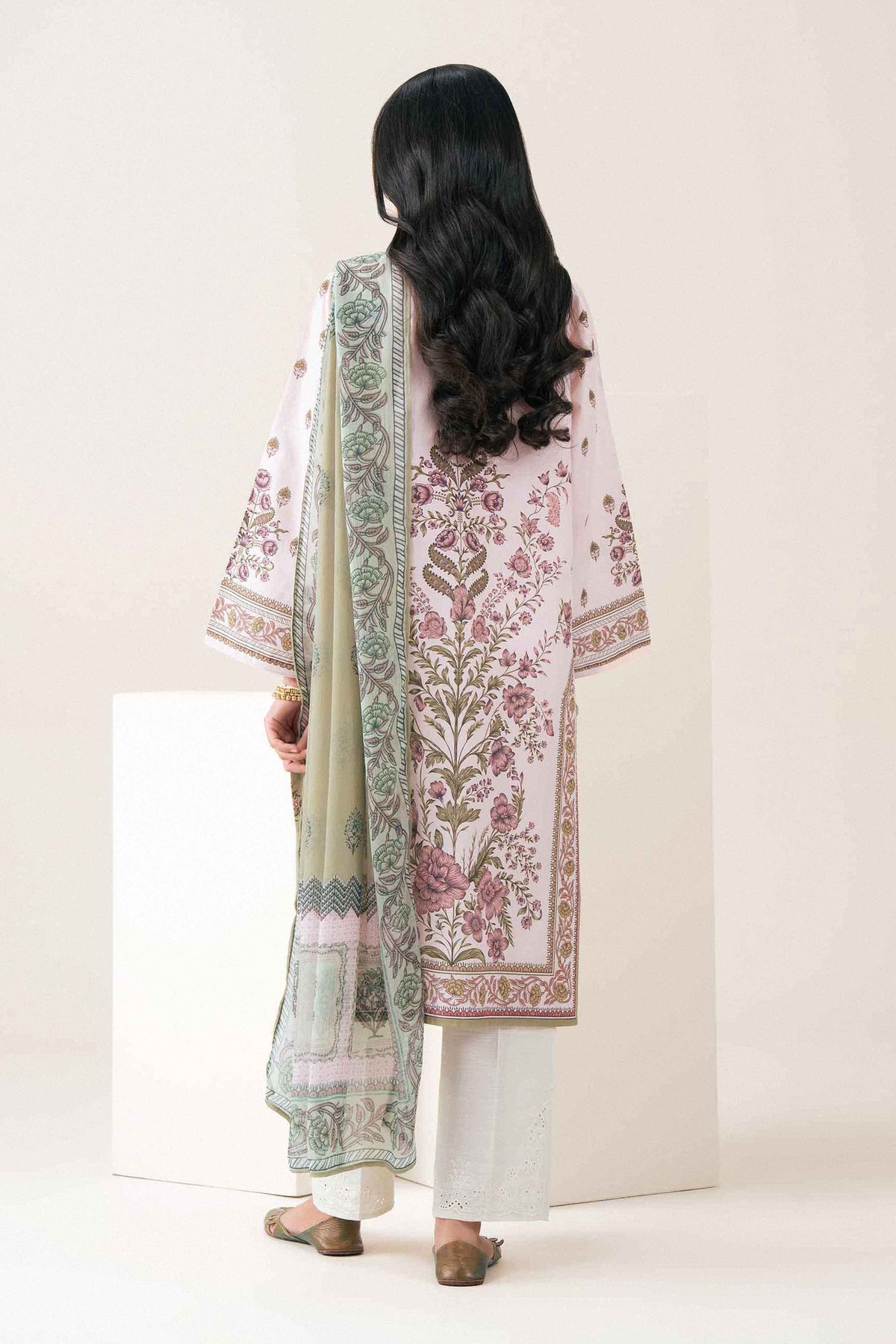 Pink 2-Piece Printed Suit in Cambric ready-to-wear