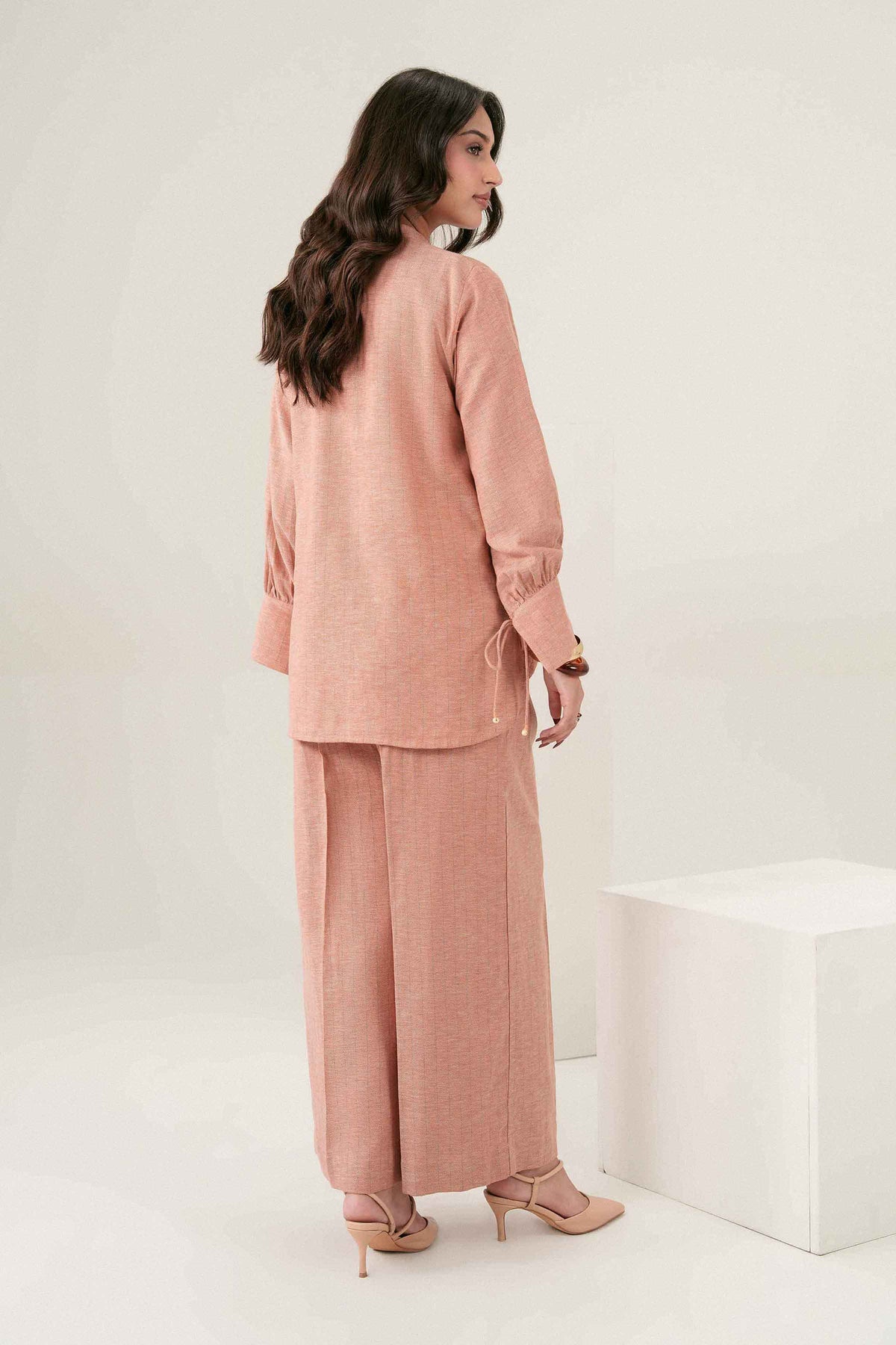 Pink 2-Piece Solid Suit in Yarn Dyed ready-to-wear