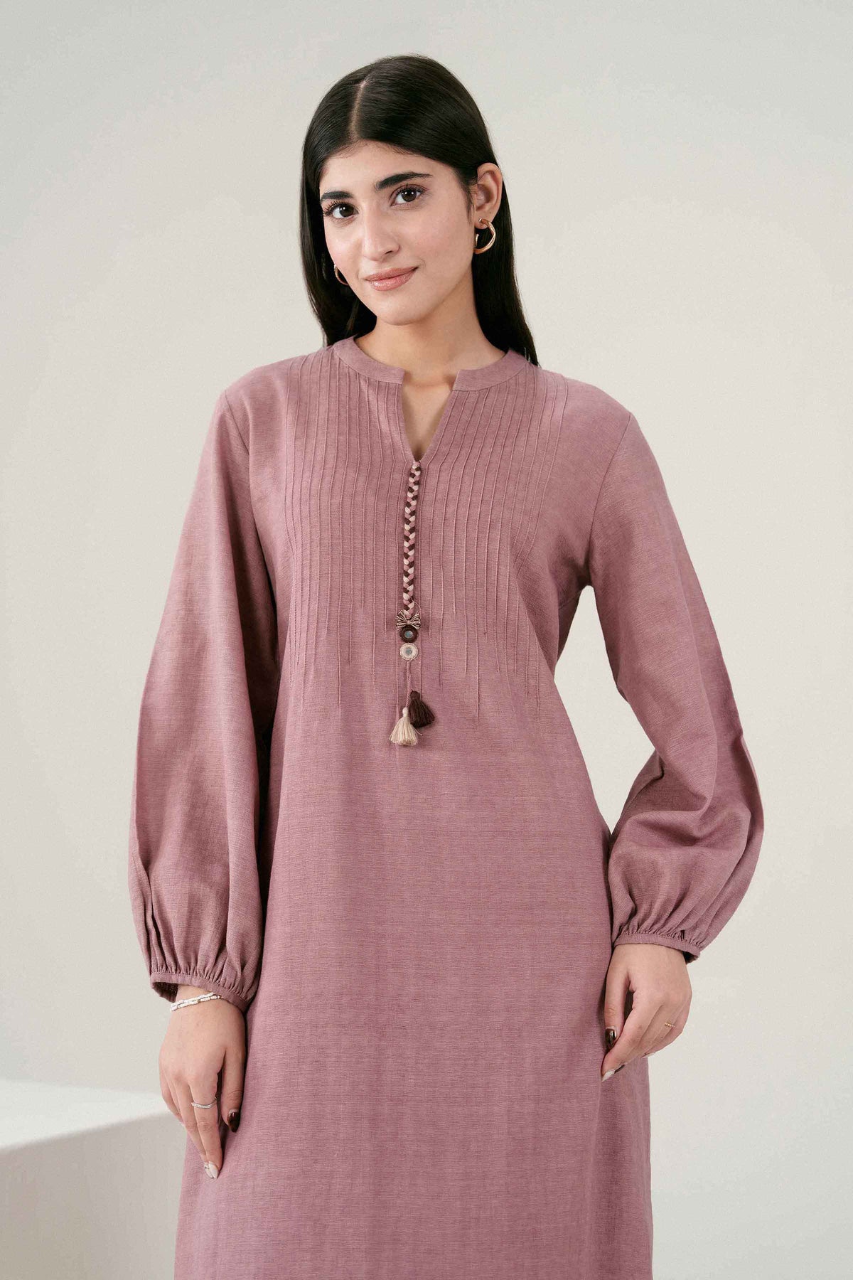 Pink 2-Piece Solid Suit in Jacquard ready-to-wear
