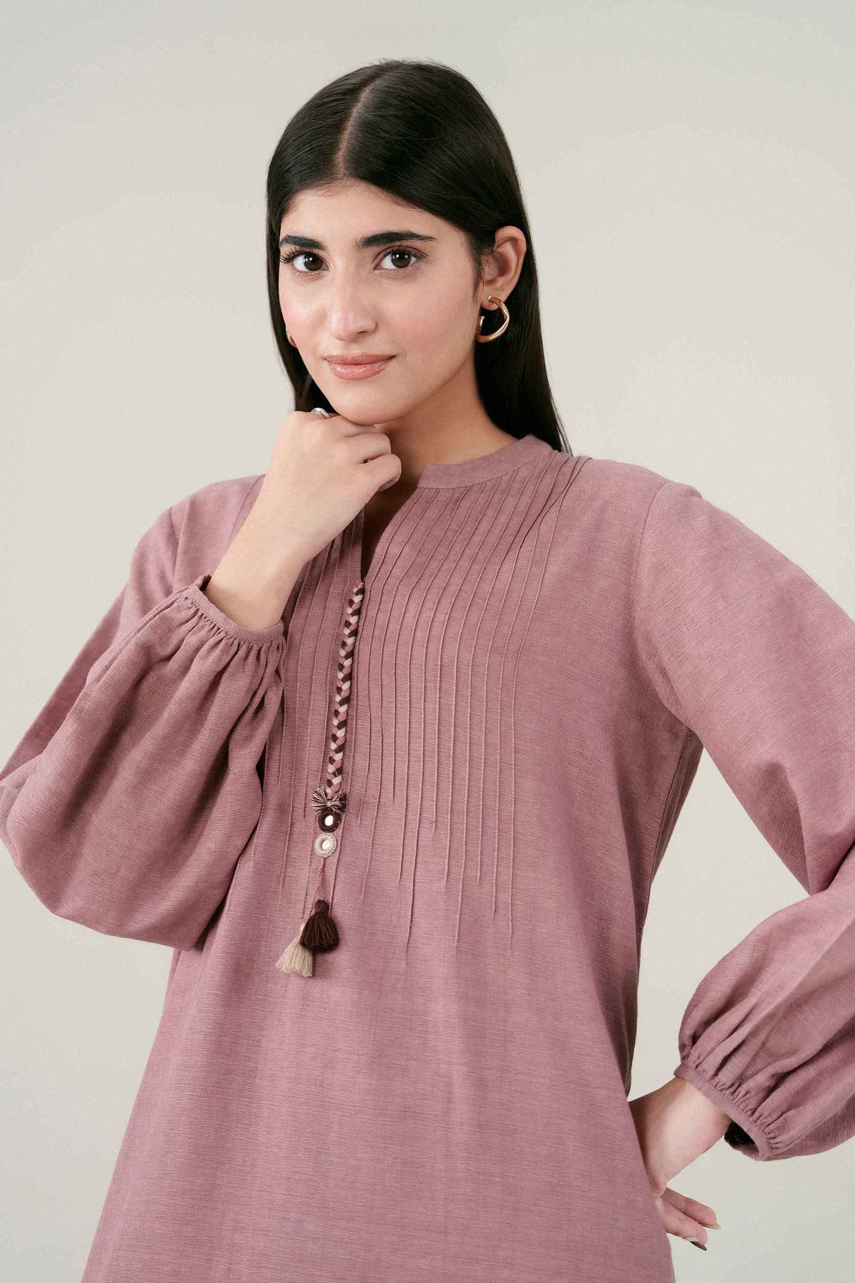 Pink 2-Piece Solid Suit in Jacquard ready-to-wear