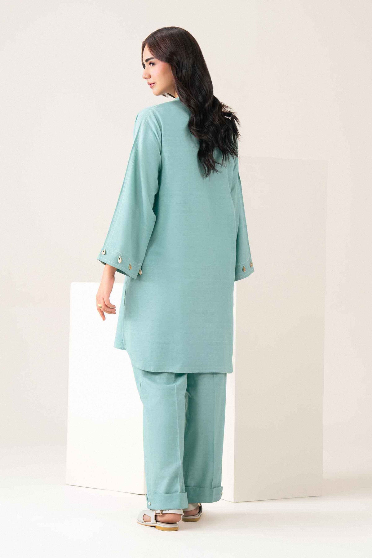 Blue 2-Piece Solid Suit in Jacquard ready-to-wear