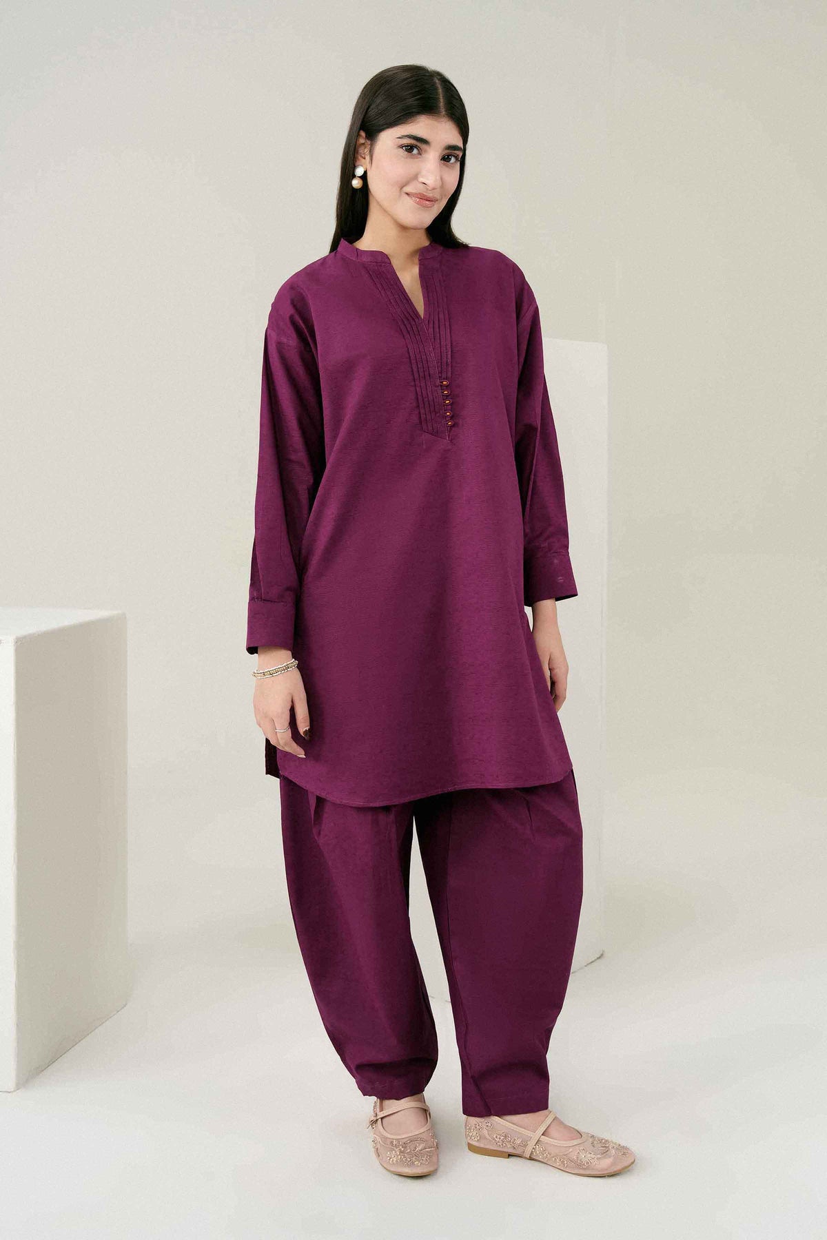 Purple 2-Piece Solid Suit in Jacquard ready-to-wear