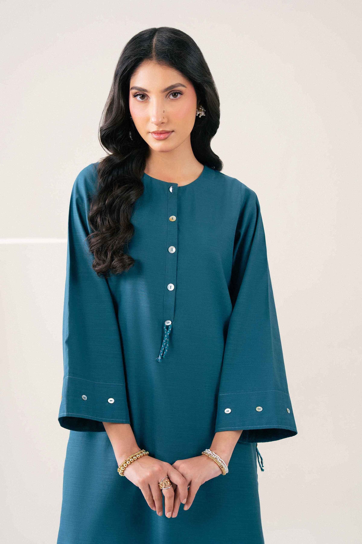 Teal 2-Piece Solid Suit in Yarn Dyed ready-to-wear