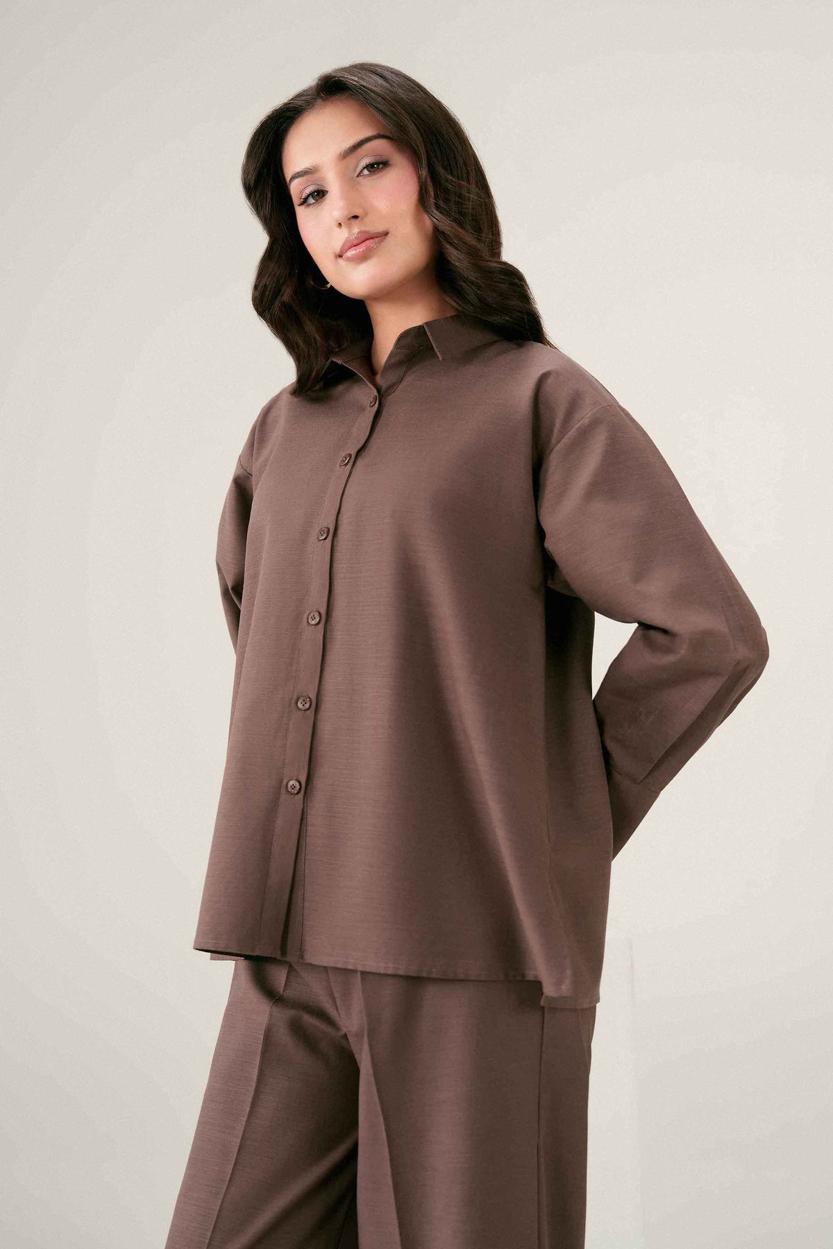 Brown 2-Piece Solid Suit in Yarn Dyed ready-to-wear