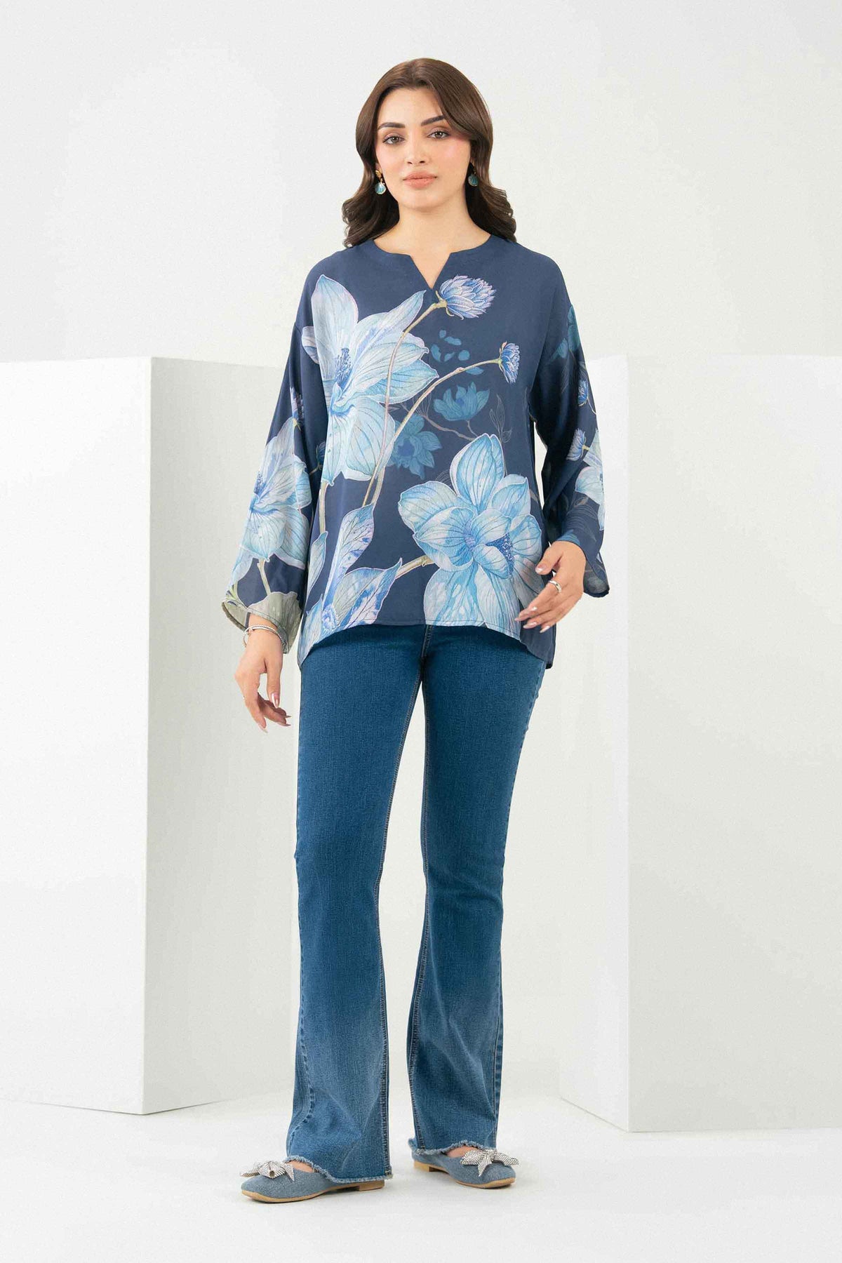 Printed Tunic - ST2STE-AURA26WV2-3 for Women - Pret Collection | Nishat UAE | Shop Online