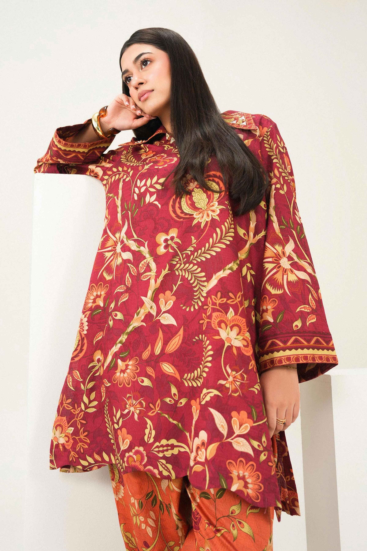 2 Piece - Printed Embroidered Suit - ST2STE-PRET26WV1-7