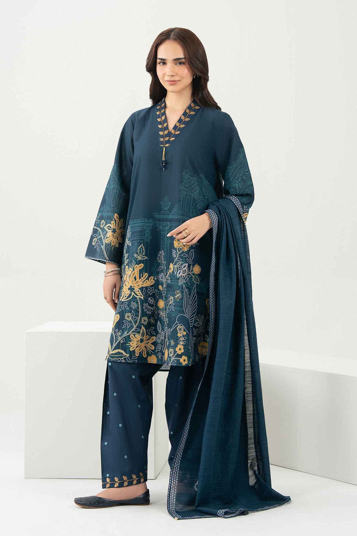 3 Piece - Printed Embroidered Suit - ST3PE-PRET26WV1-4-for Women - Pret Collection | Nishat UAE | Shop Online