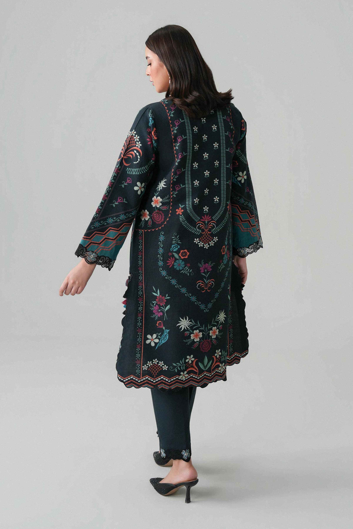 2 Piece - Digital Printed Embroidered Suit - U2STE-NISHA26WV1-35