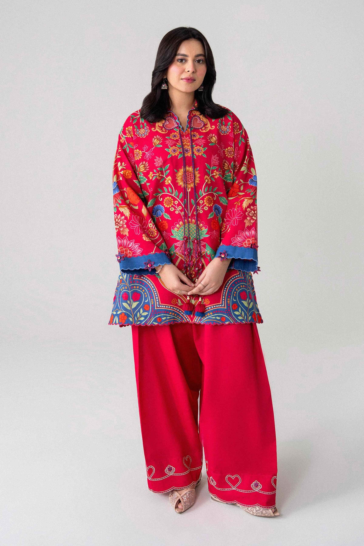 2-Piece Digital Printed Embroidered Suit in Khaddar unstitched