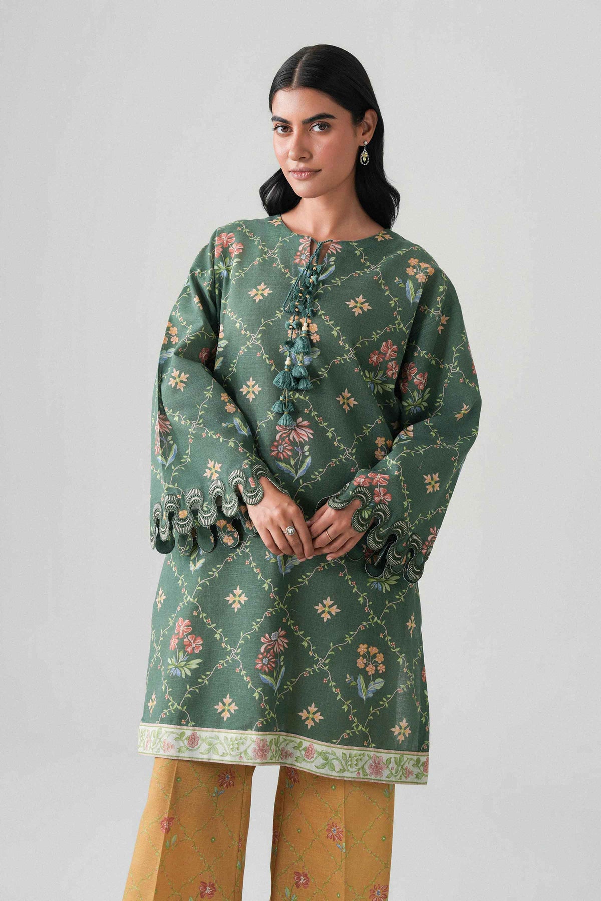 2 Piece - Printed Embroidered Suit - U2STE-NISHA26WV1-44