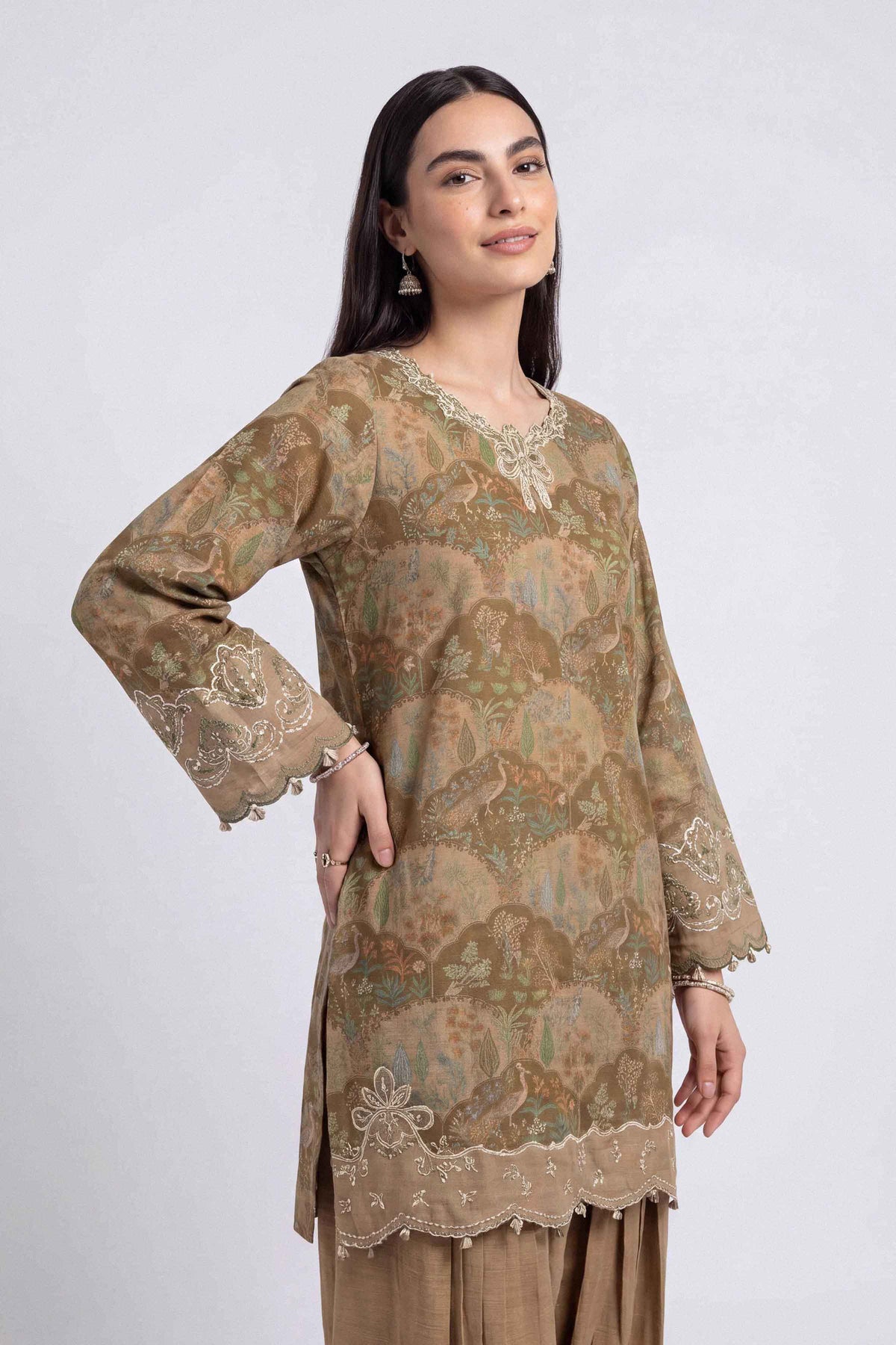 2 Piece - Printed Embroidered Suit - U2STE-NISHA26WV1-58