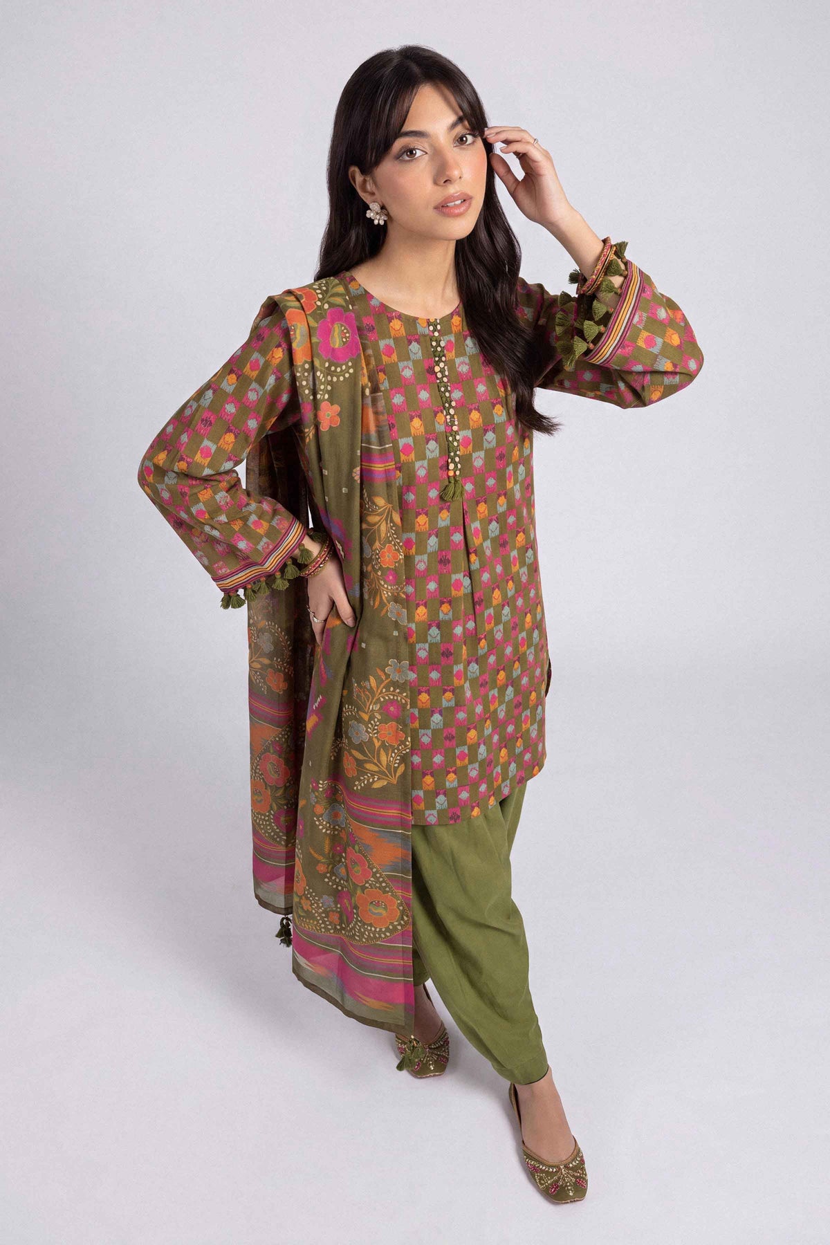 3 Piece - Digital Printed Suit - U3P-NISHA26WV1-10