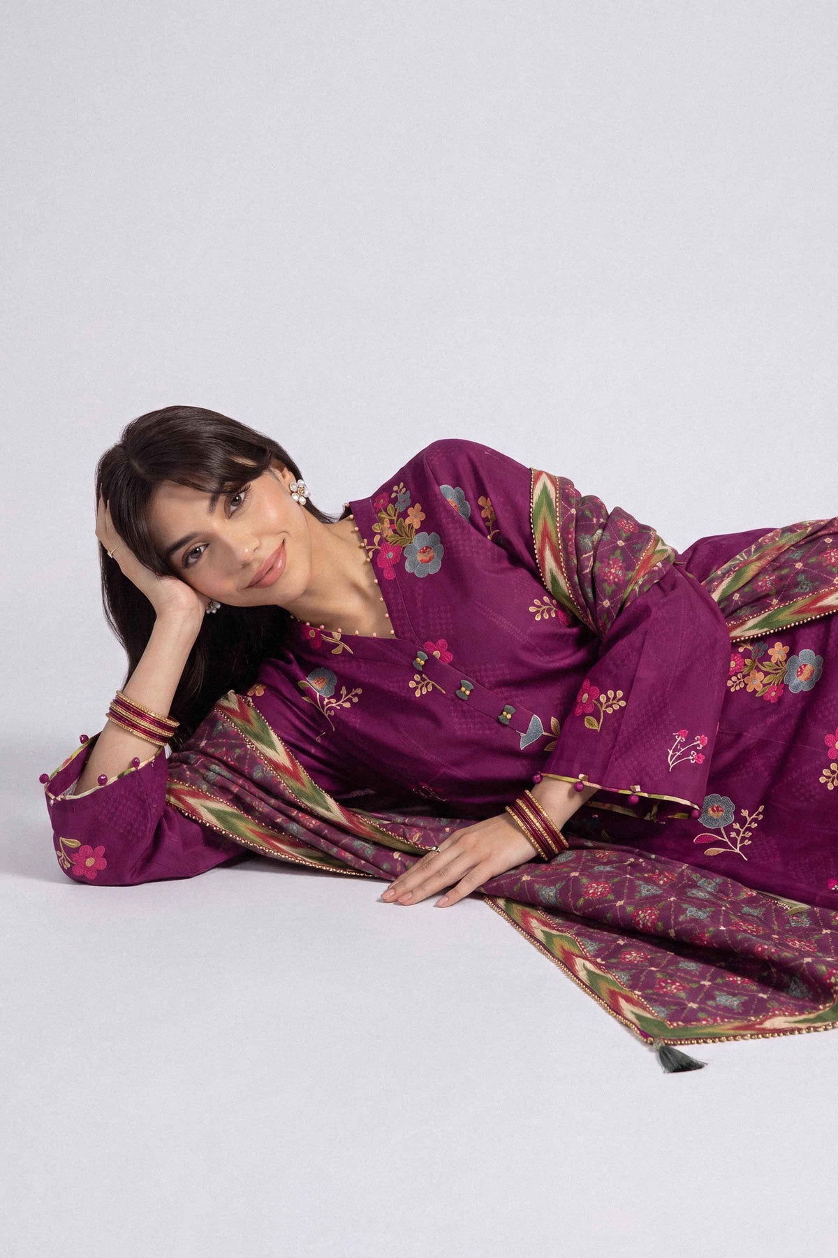 3 Piece - Digital Printed Suit - U3P-NISHA26WV1-11