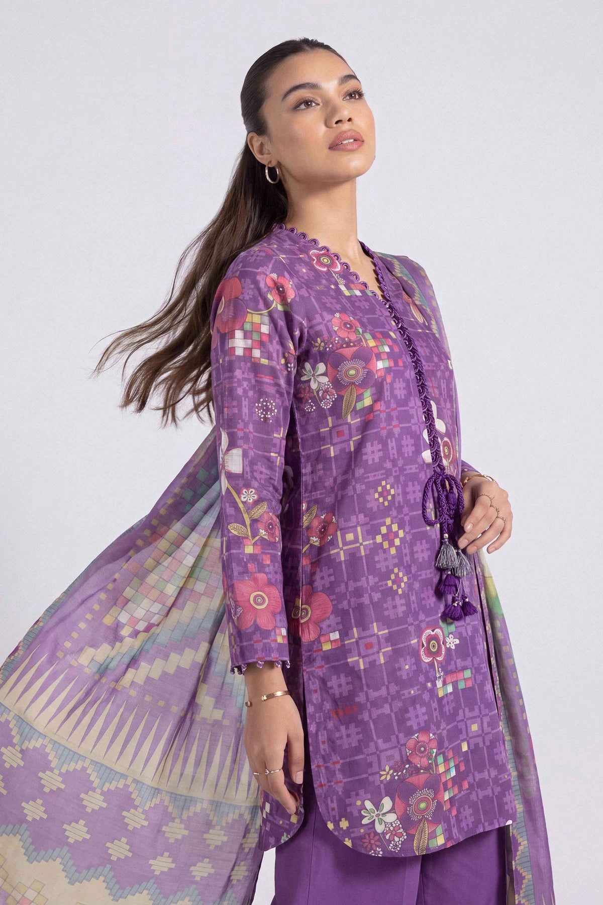 3 Piece - Digital Printed Suit - U3P-NISHA26WV1-12