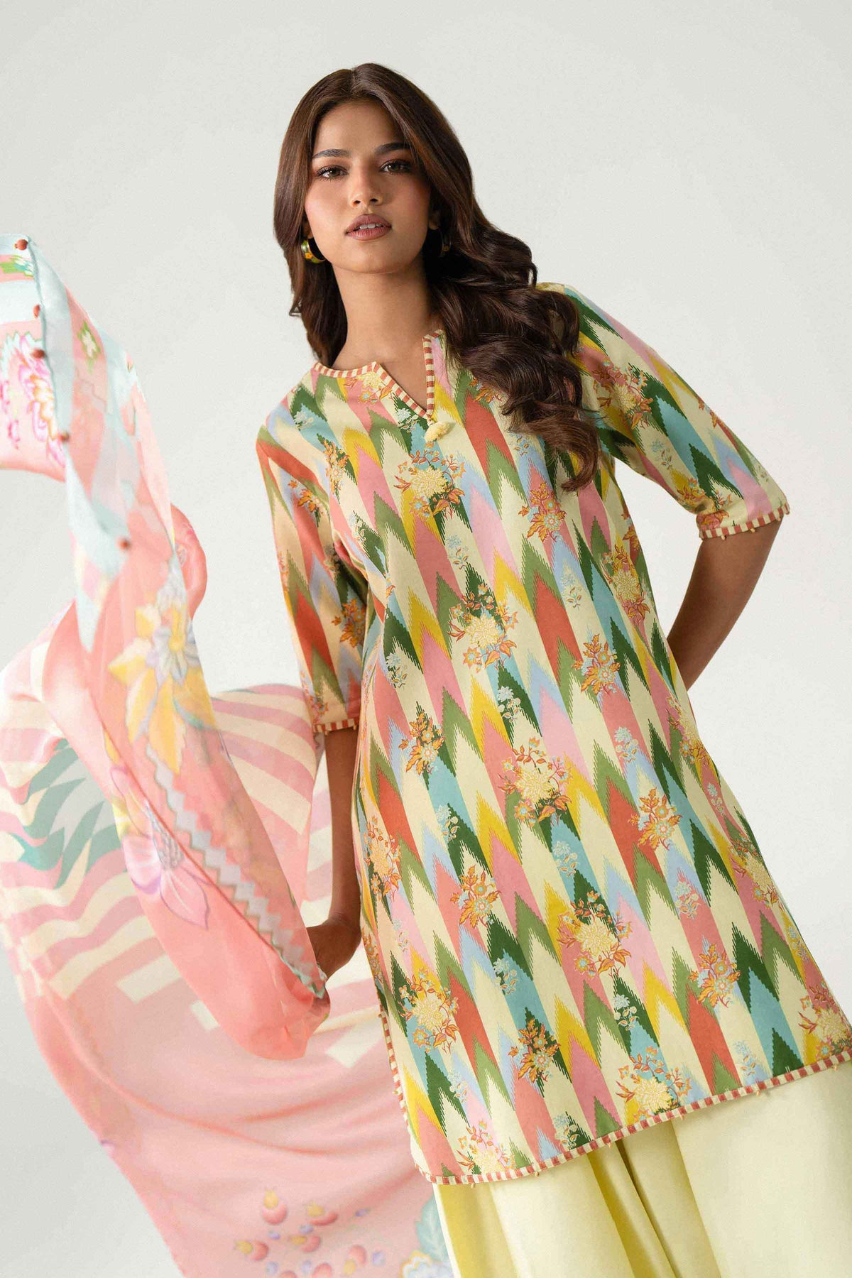 3 Piece - Digital Printed Suit - U3P-NISHA26WV1-13