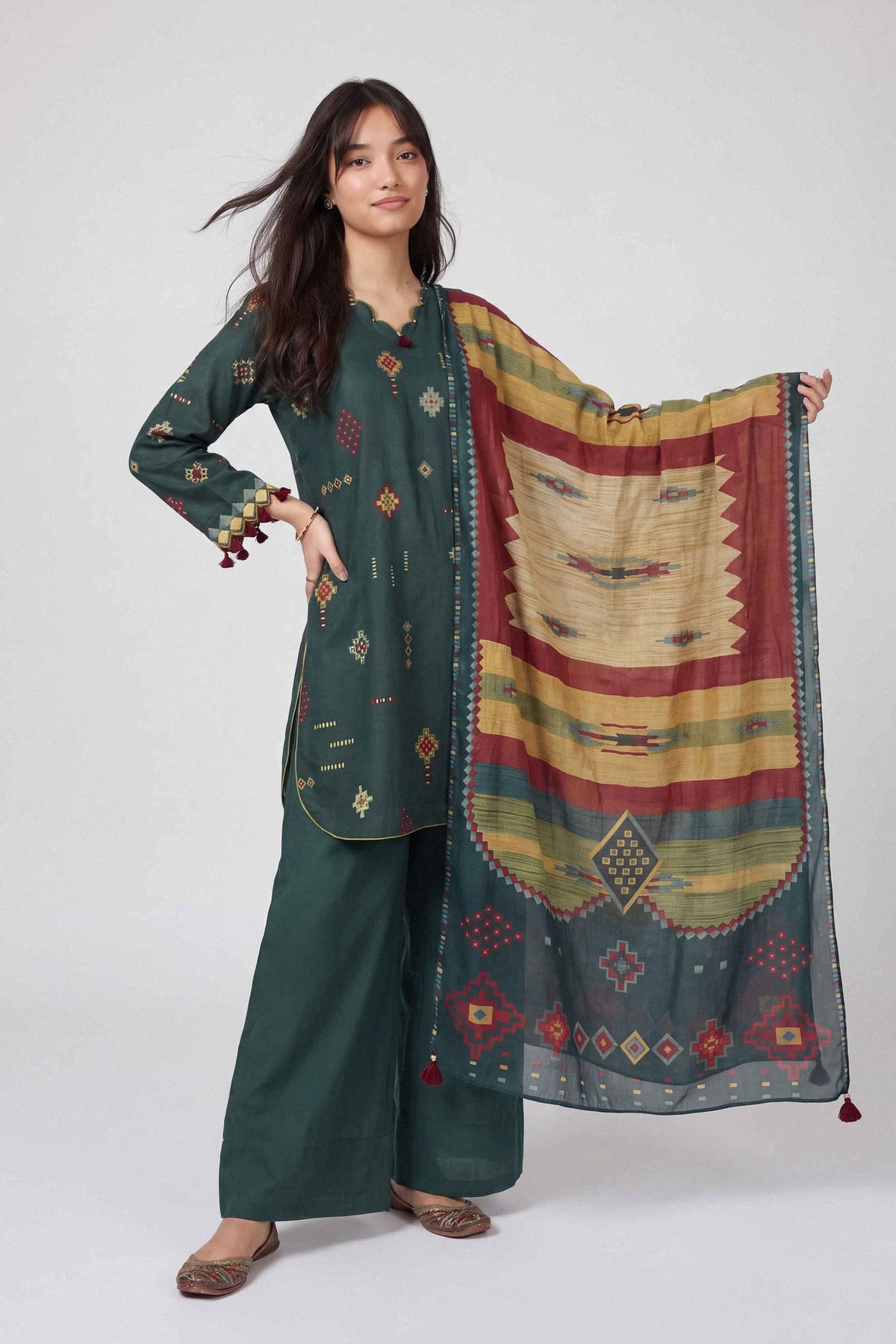 3 Piece - Digital Printed Suit - U3P-NISHA26WV1-15