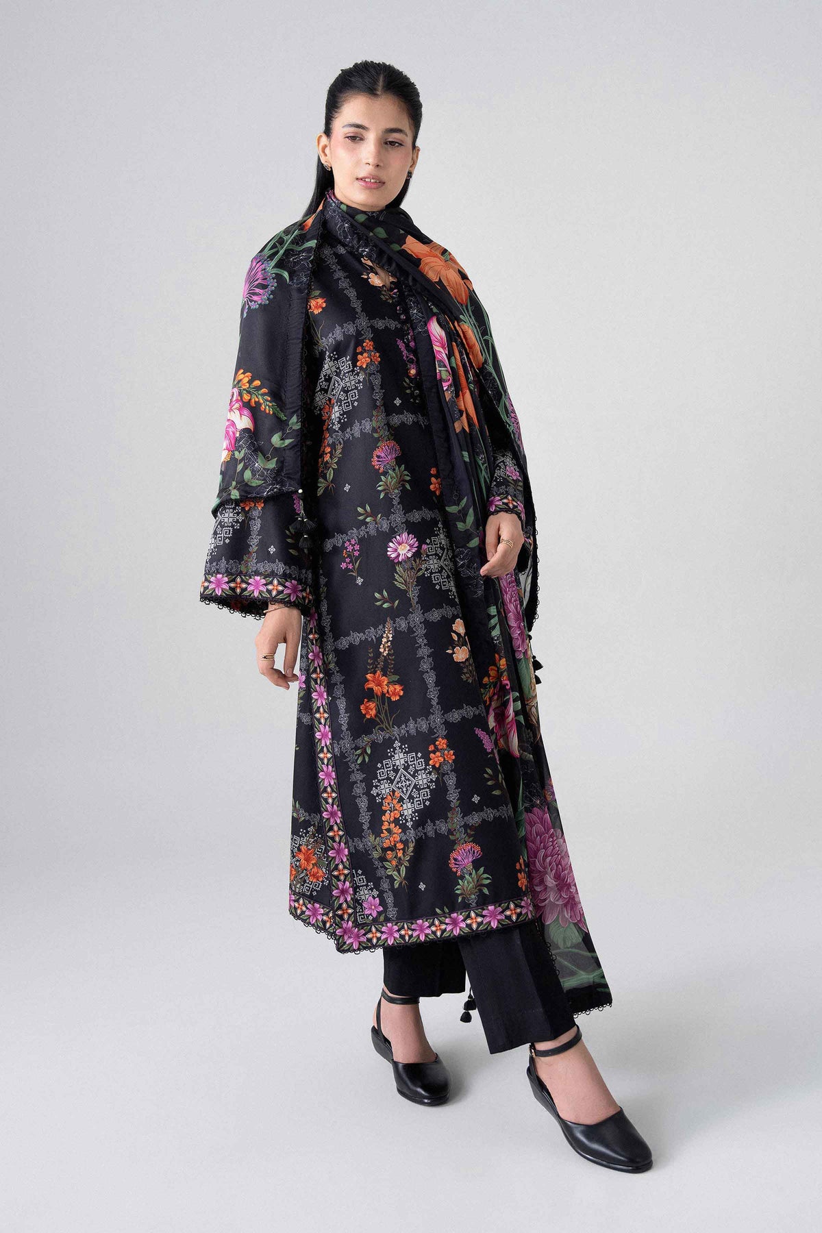3 Piece - Digital Printed Suit - U3P-NISHA26WV1-3