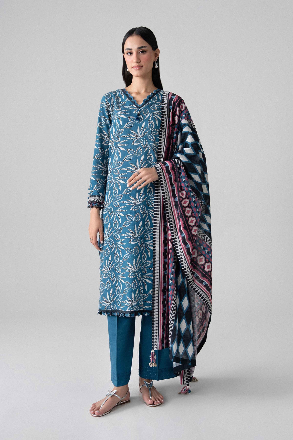 3 Piece - Printed Suit - U3P-NISHA26WV1-30