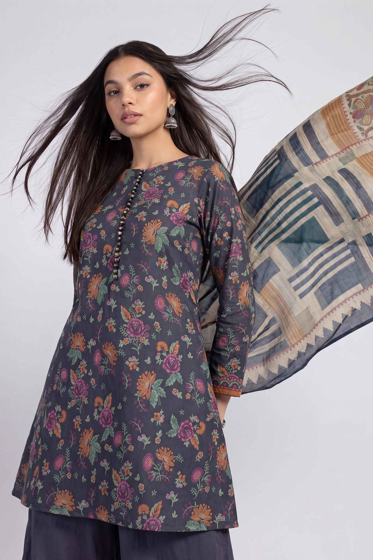 3 Piece - Digital Printed Suit - U3P-NISHA26WV1-55