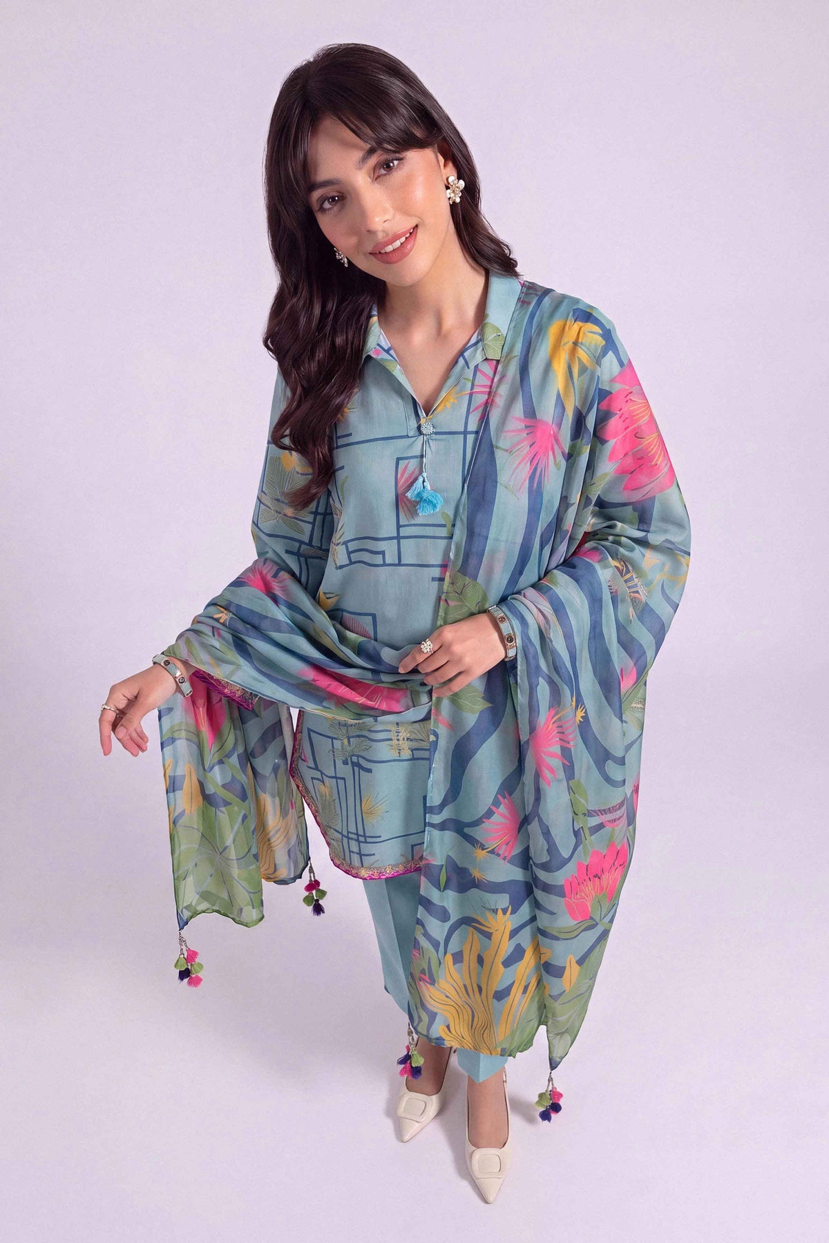 3 Piece - Digital Printed Suit - U3P-NISHA26WV1-8