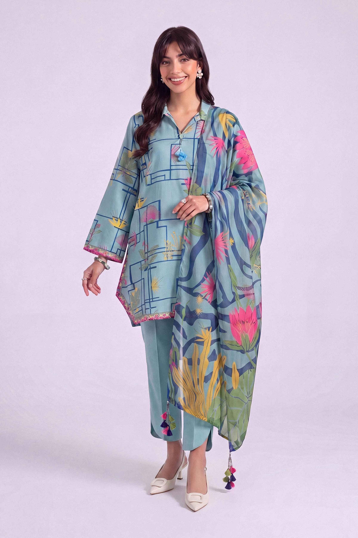 3 Piece - Digital Printed Suit - U3P-NISHA26WV1-8
