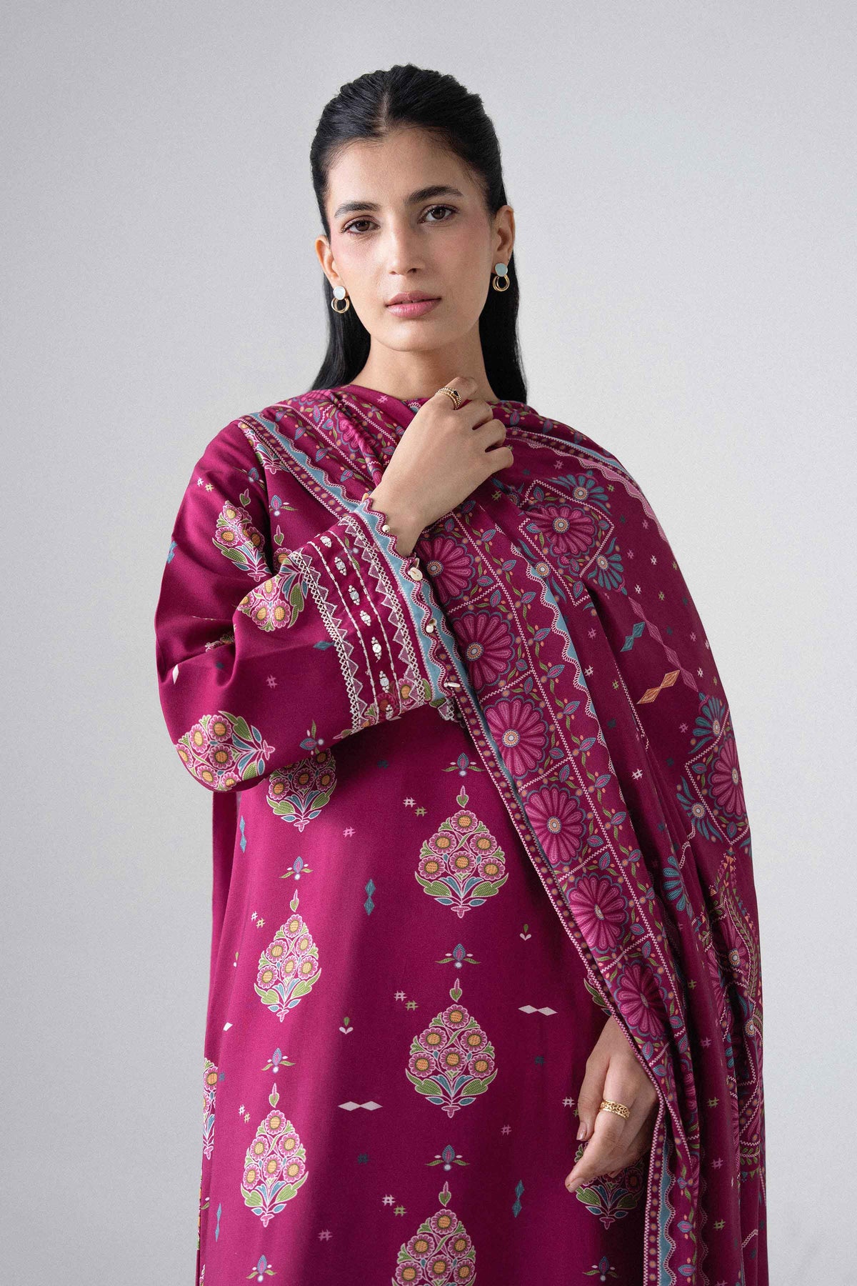 3 Piece - Printed Embroidered Suit - U3PE-NISHA26WV1-10