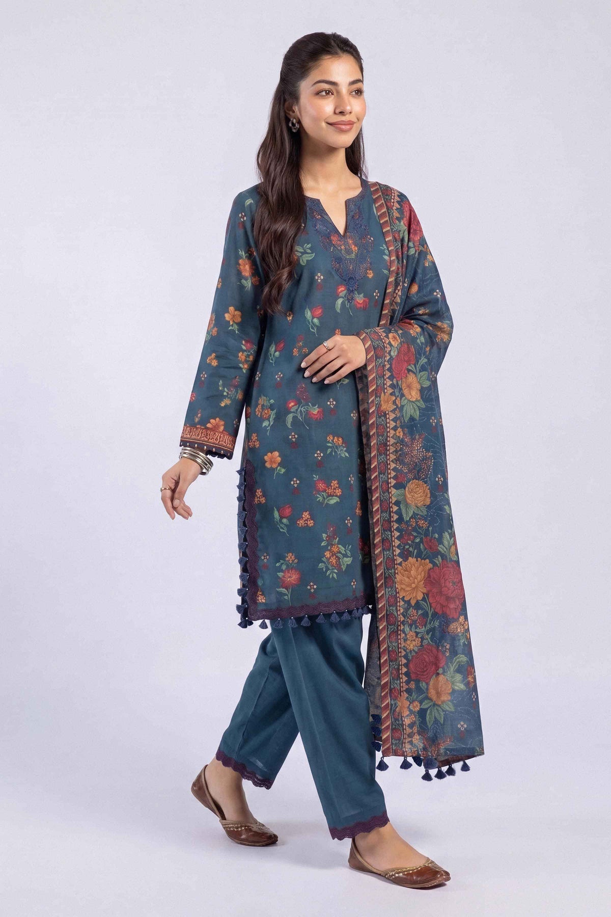 3 Piece - Printed Embroidered Suit - U3PE-NISHA26WV1-105