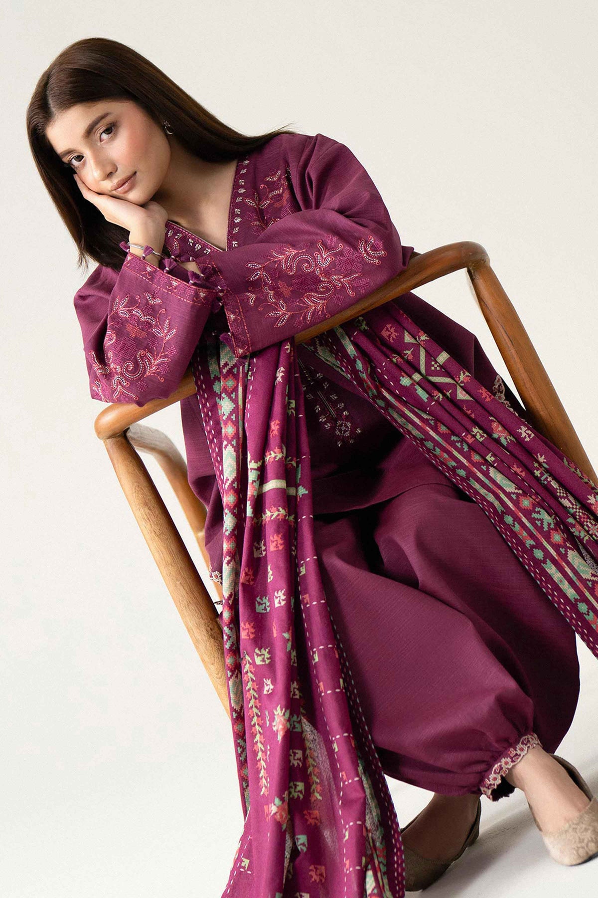 3 Piece - Printed Embroidered Suit - U3PE-NISHA26WV1-111