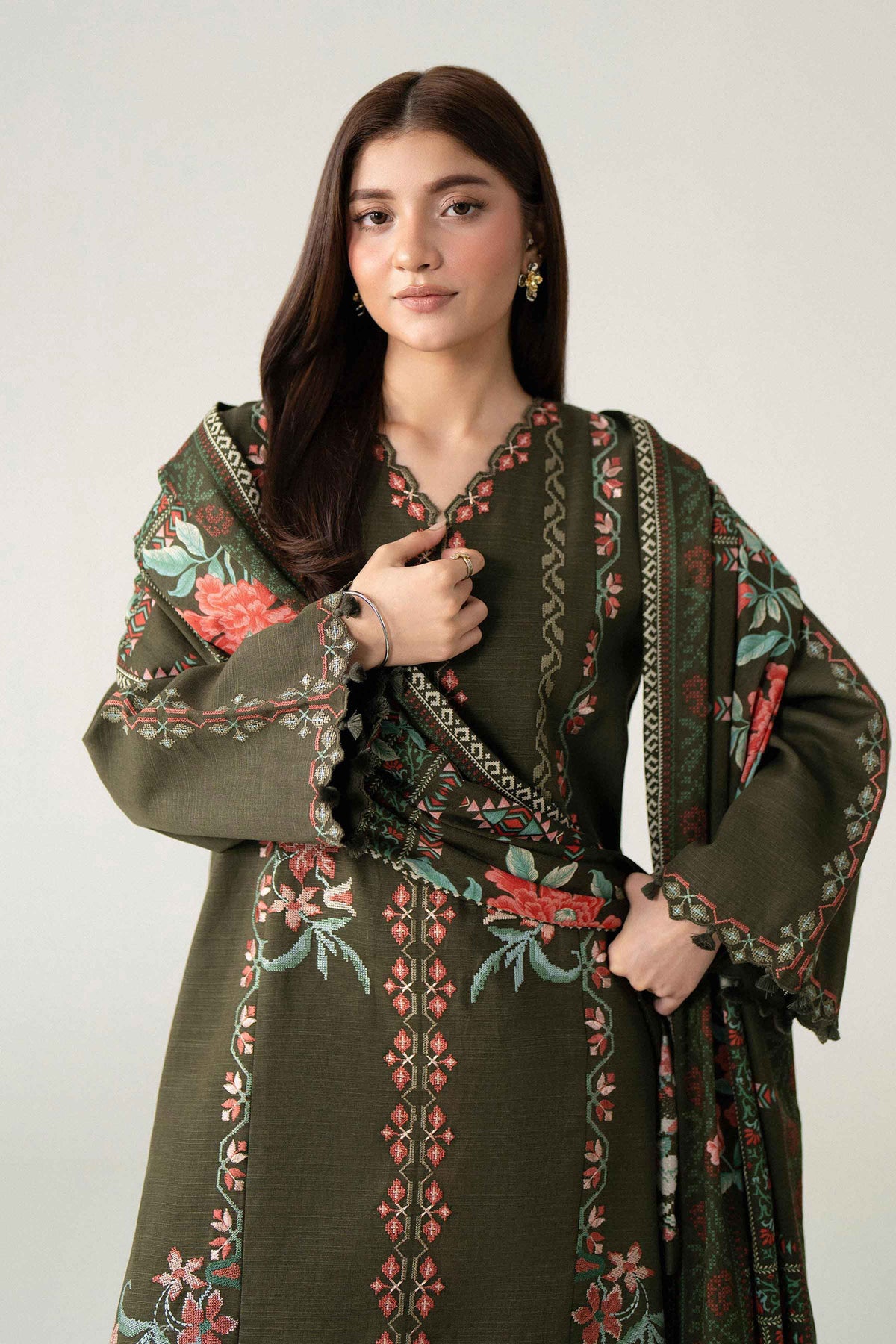 3 Piece - Printed Embroidered Suit - U3PE-NISHA26WV1-113