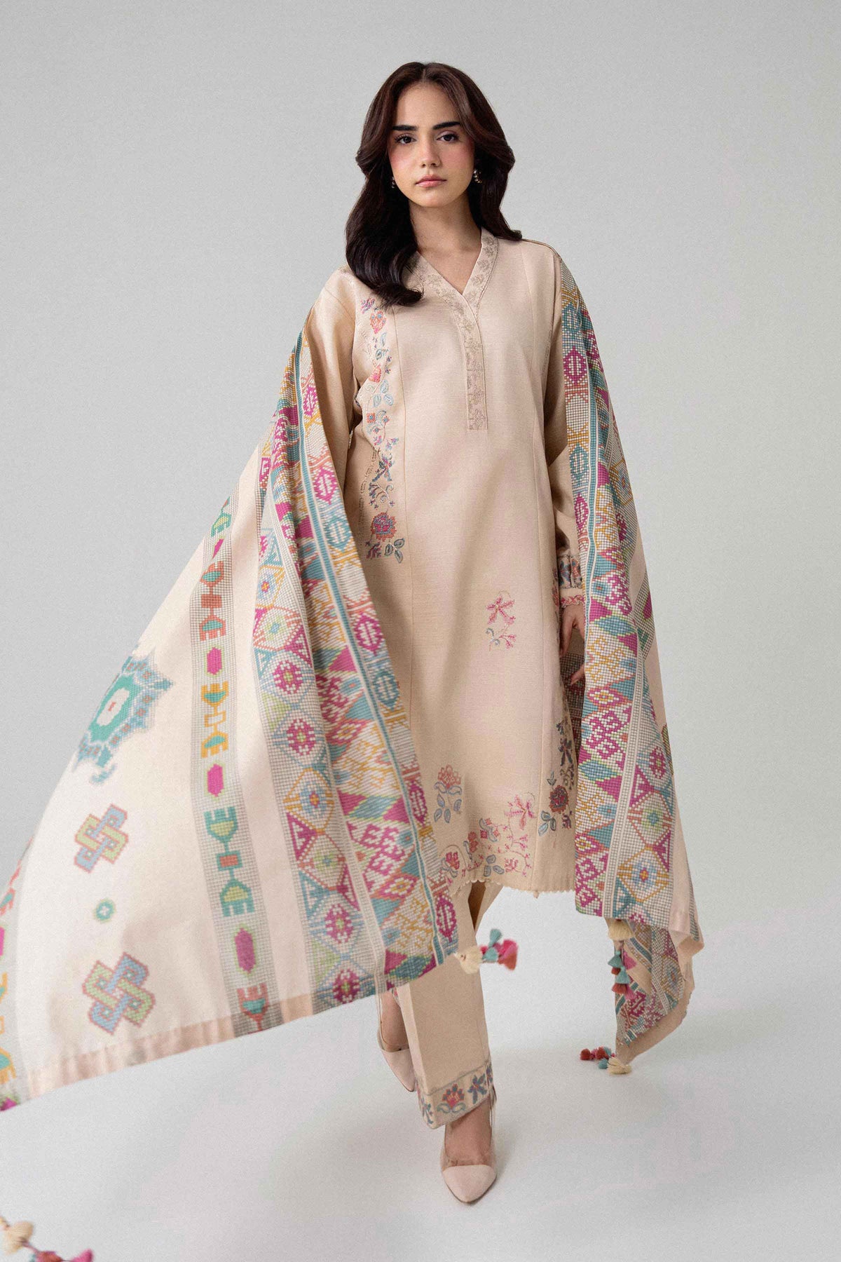 3 Piece - Printed Embroidered Suit - U3PE-NISHA26WV1-115