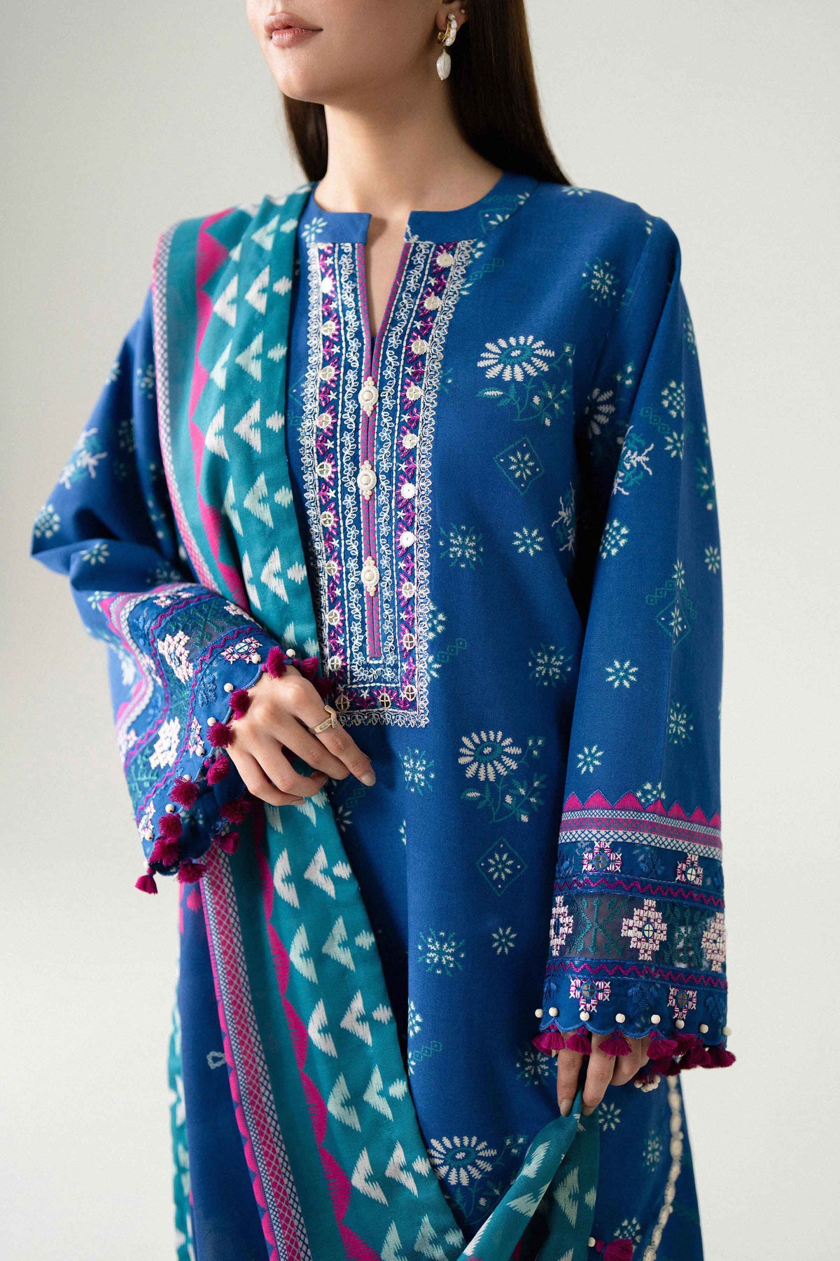 3 Piece - Printed Embroidered Suit - U3PE-NISHA26WV1-126