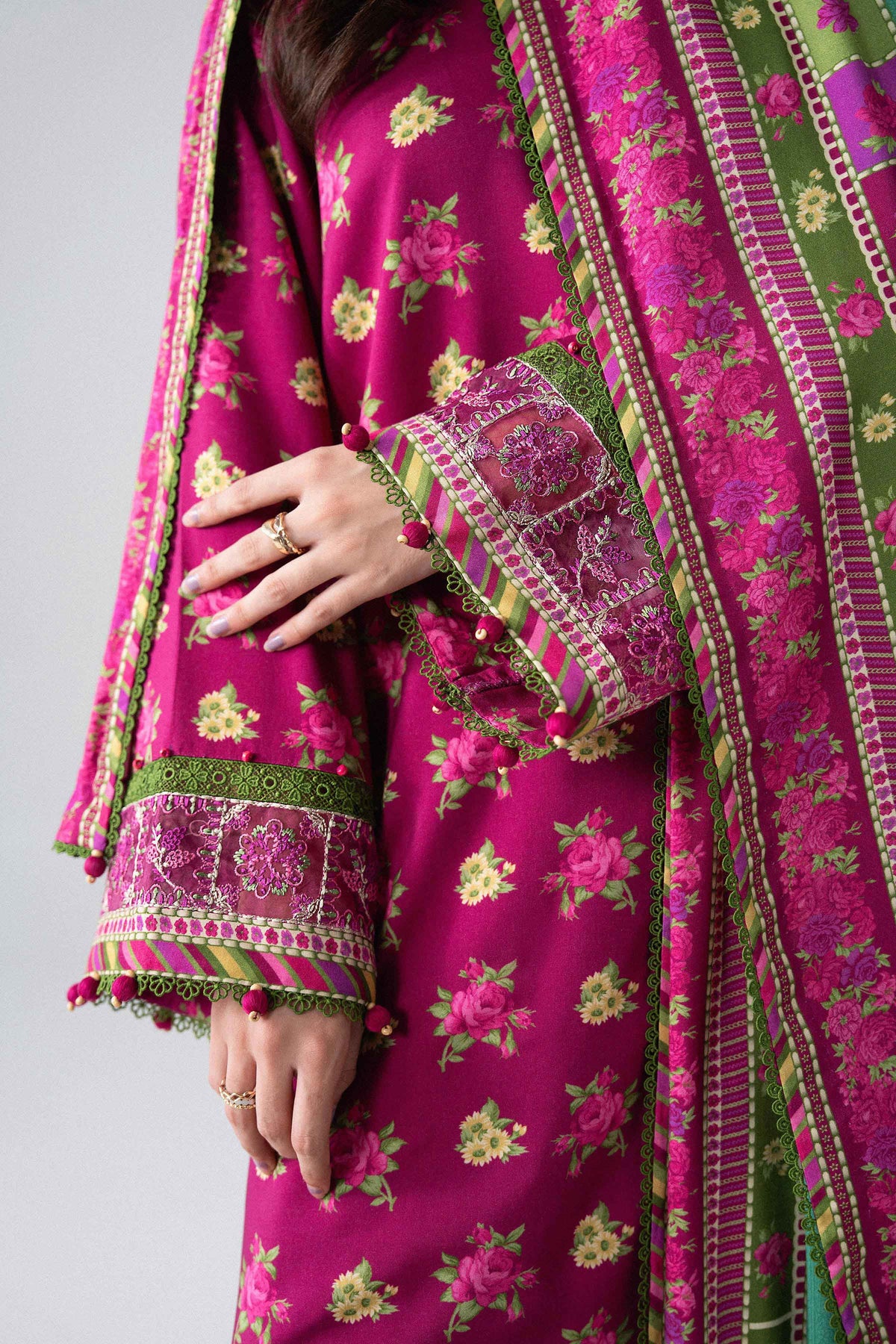 3 Piece - Printed Embroidered Suit - U3PE-NISHA26WV1-13