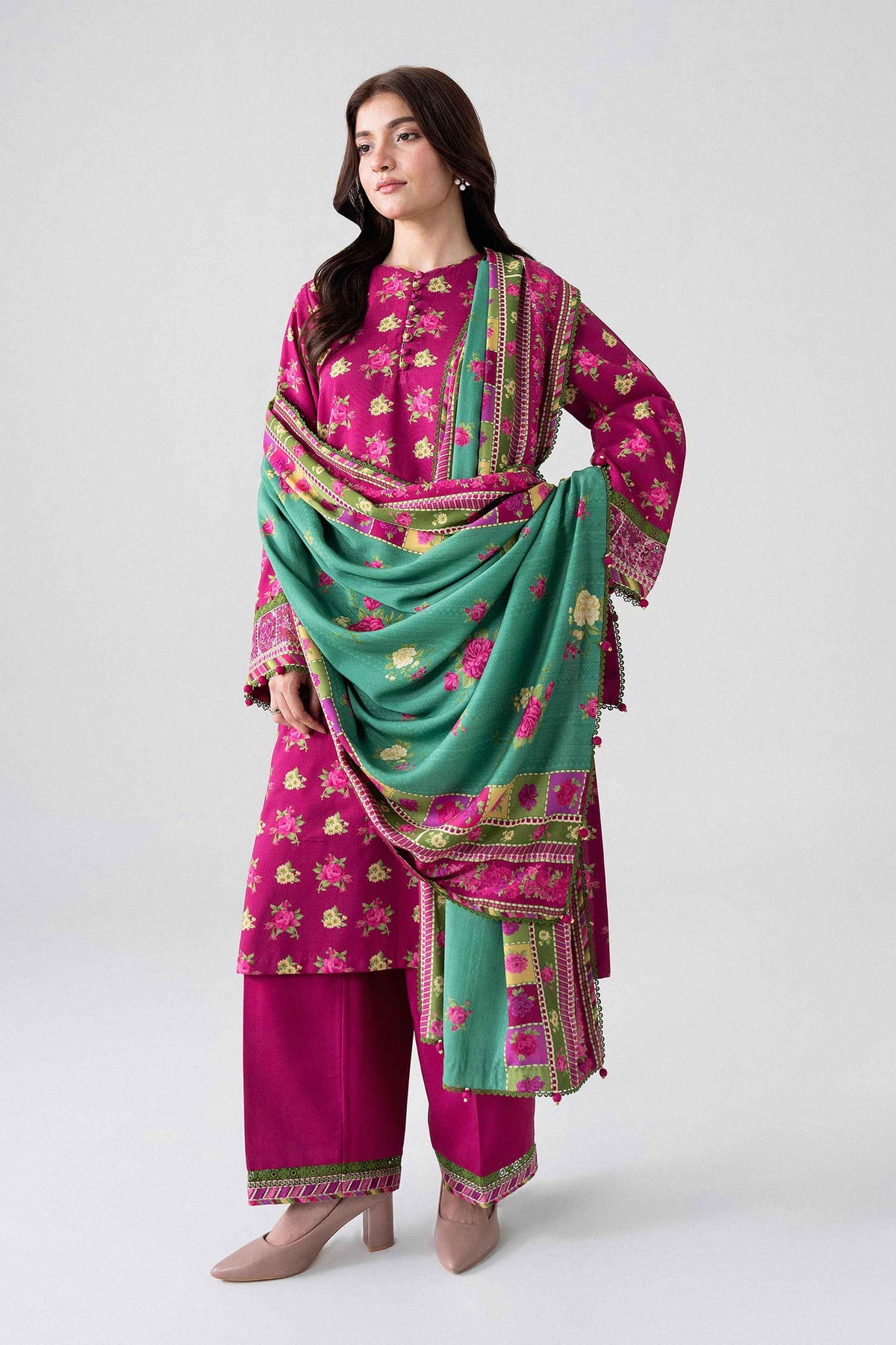 3 Piece - Printed Embroidered Suit - U3PE-NISHA26WV1-13 for, - Unstitched Collection | Nishat | Shop Online