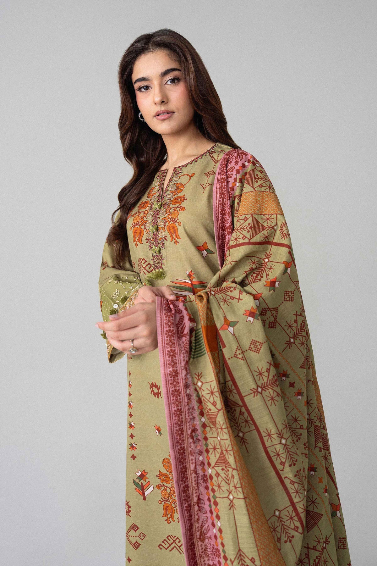 3 Piece - Printed Embroidered Suit - U3PE-NISHA26WV1-16
