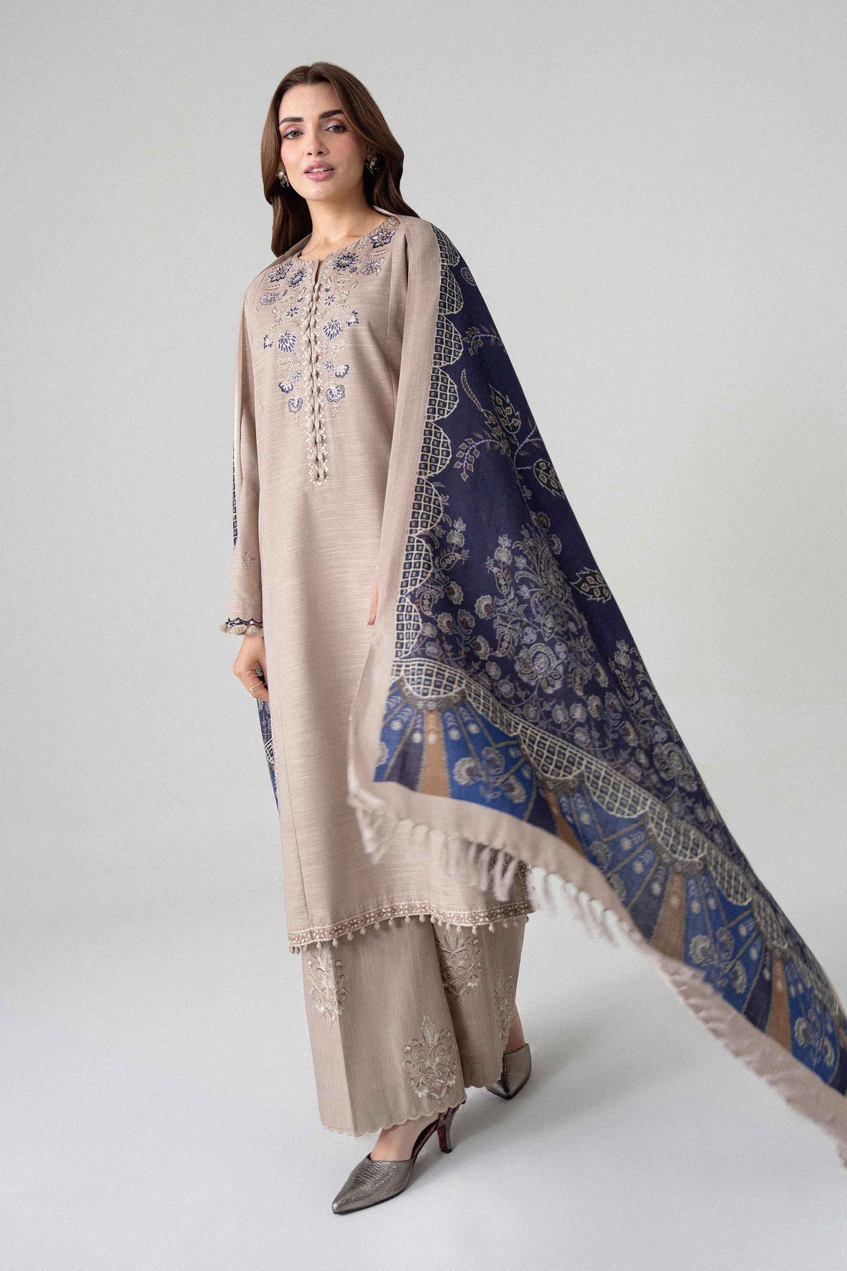 3 Piece - Printed Embroidered Suit - U3PE-NISHA26WV1-203