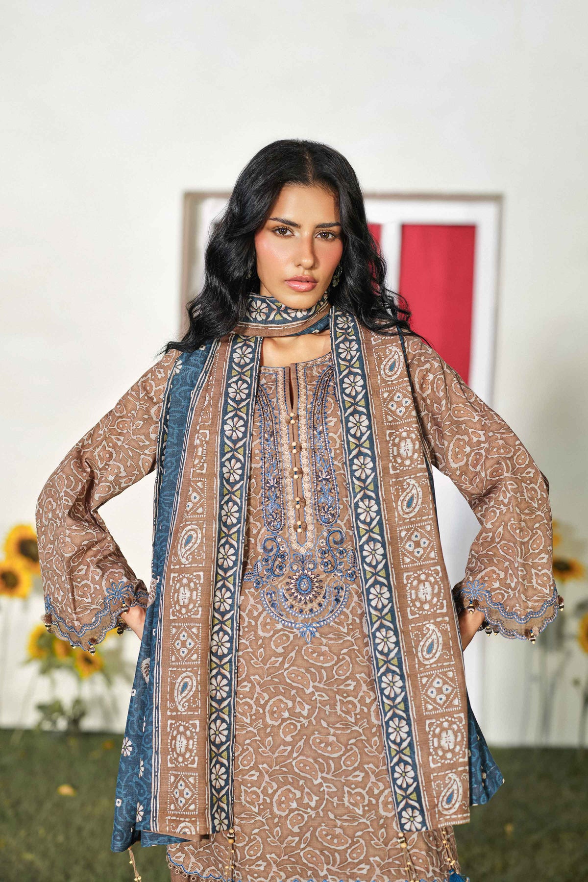 3 Piece - Printed Embroidered Suit - U3PE-NISHA26WV1-21