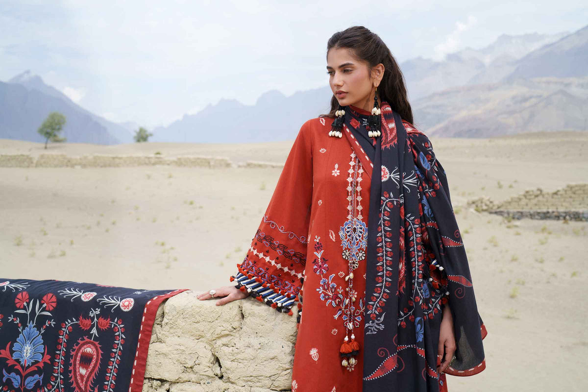3 Piece - Printed Embroidered Suit - U3PE-NISHA26WV1-217