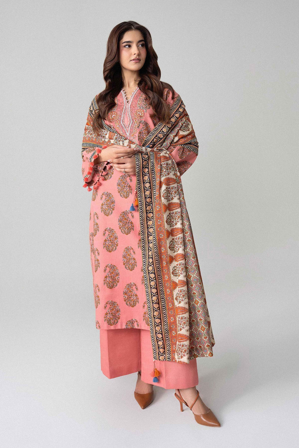 3 Piece - Printed Embroidered Suit - U3PE-NISHA26WV1-26 for, - Unstitched Collection | Nishat | Shop Online