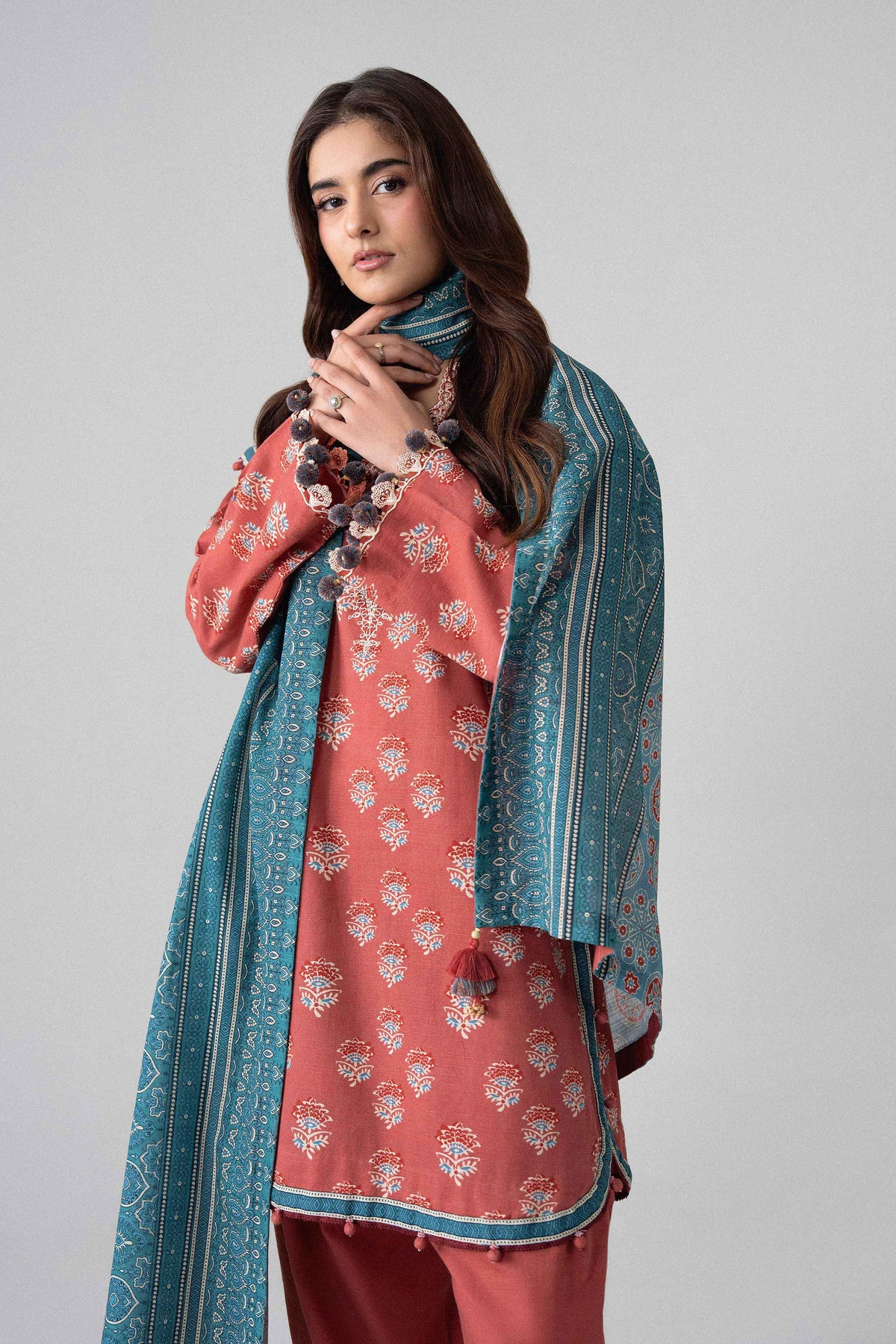 3 Piece - Printed Embroidered Suit - U3PE-NISHA26WV1-30