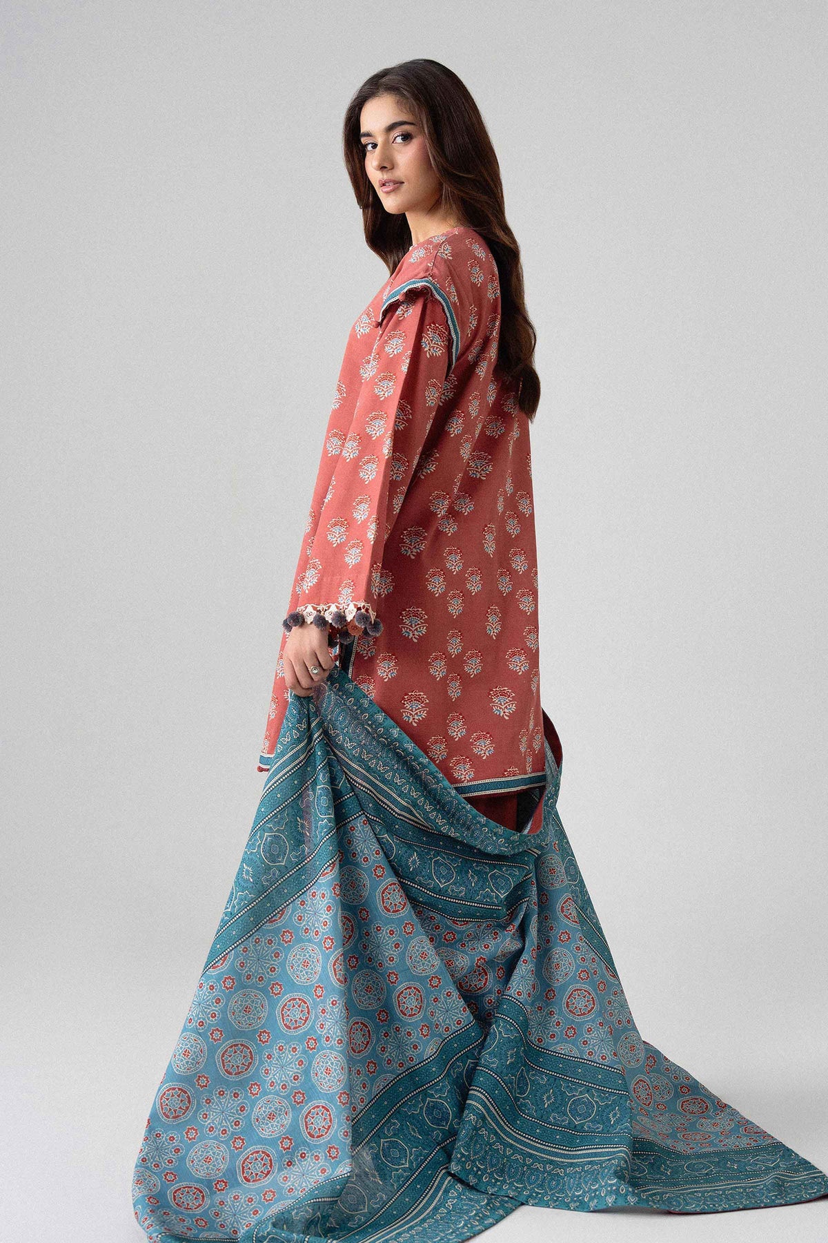 3 Piece - Printed Embroidered Suit - U3PE-NISHA26WV1-30