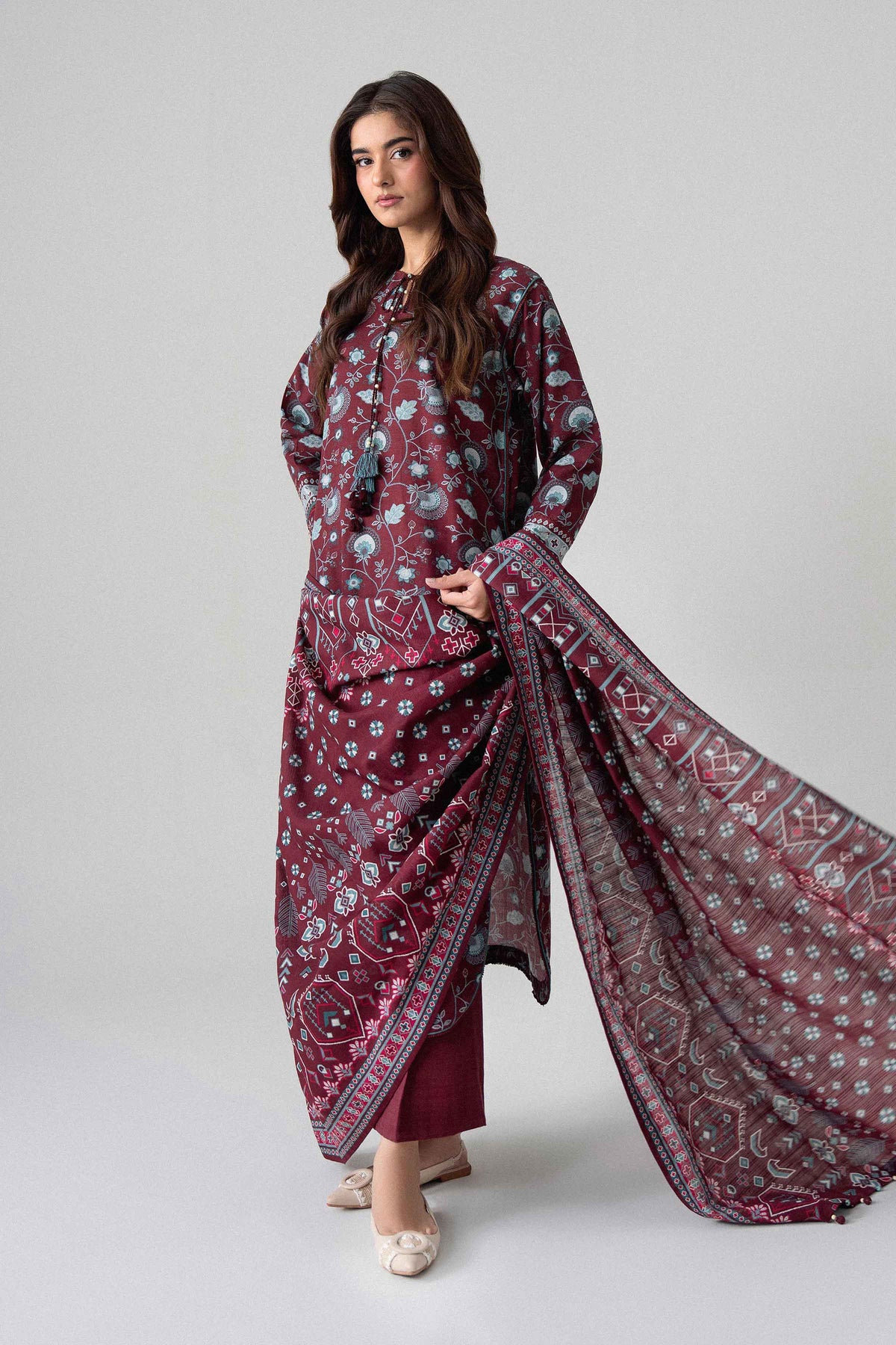 3 Piece - Printed Embroidered Suit - U3PE-NISHA26WV1-31 for, - Unstitched Collection | Nishat | Shop Online